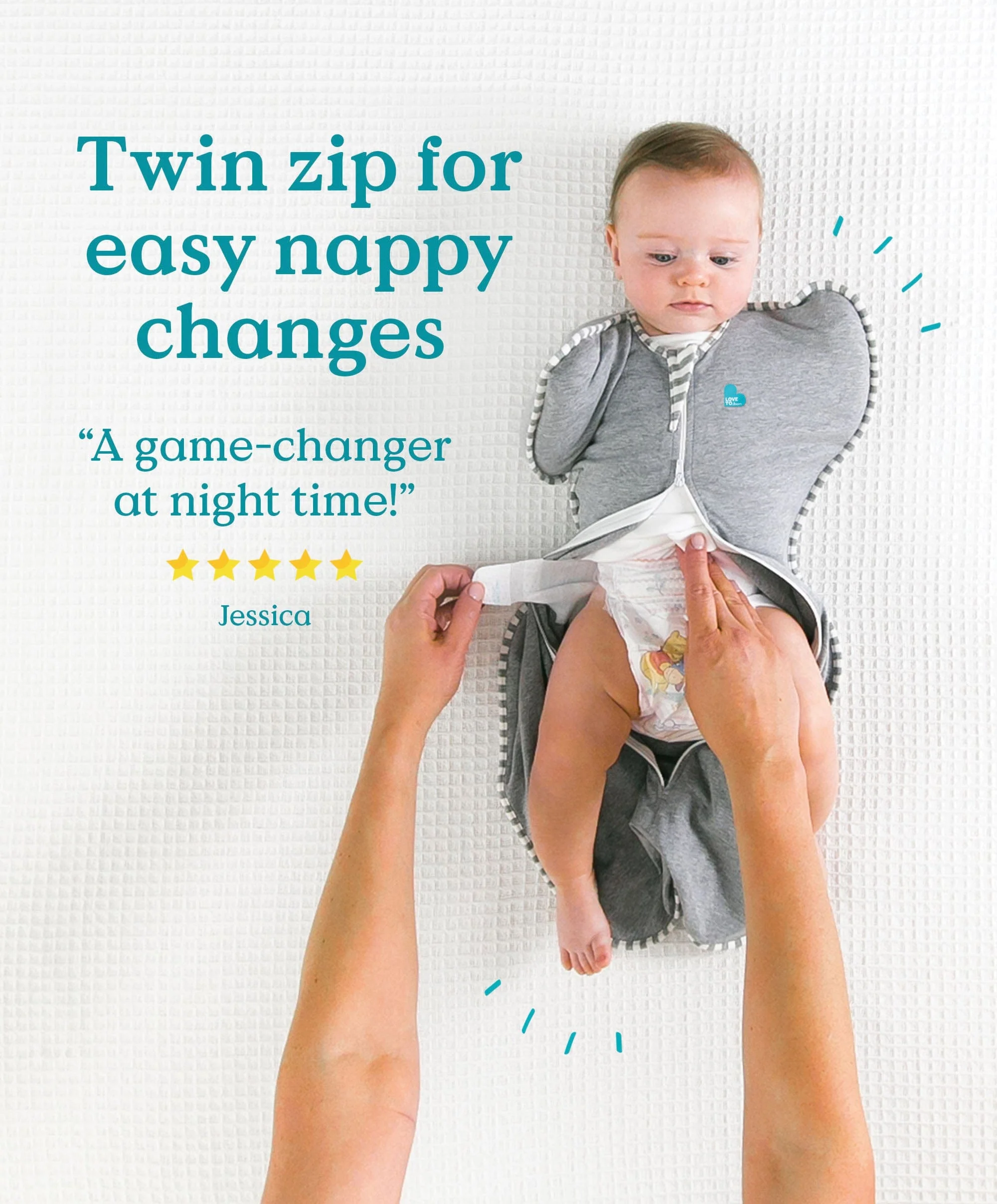 Love to Dream Swaddle Up™ (2.5 Tog) - White Dreamer - Image 7