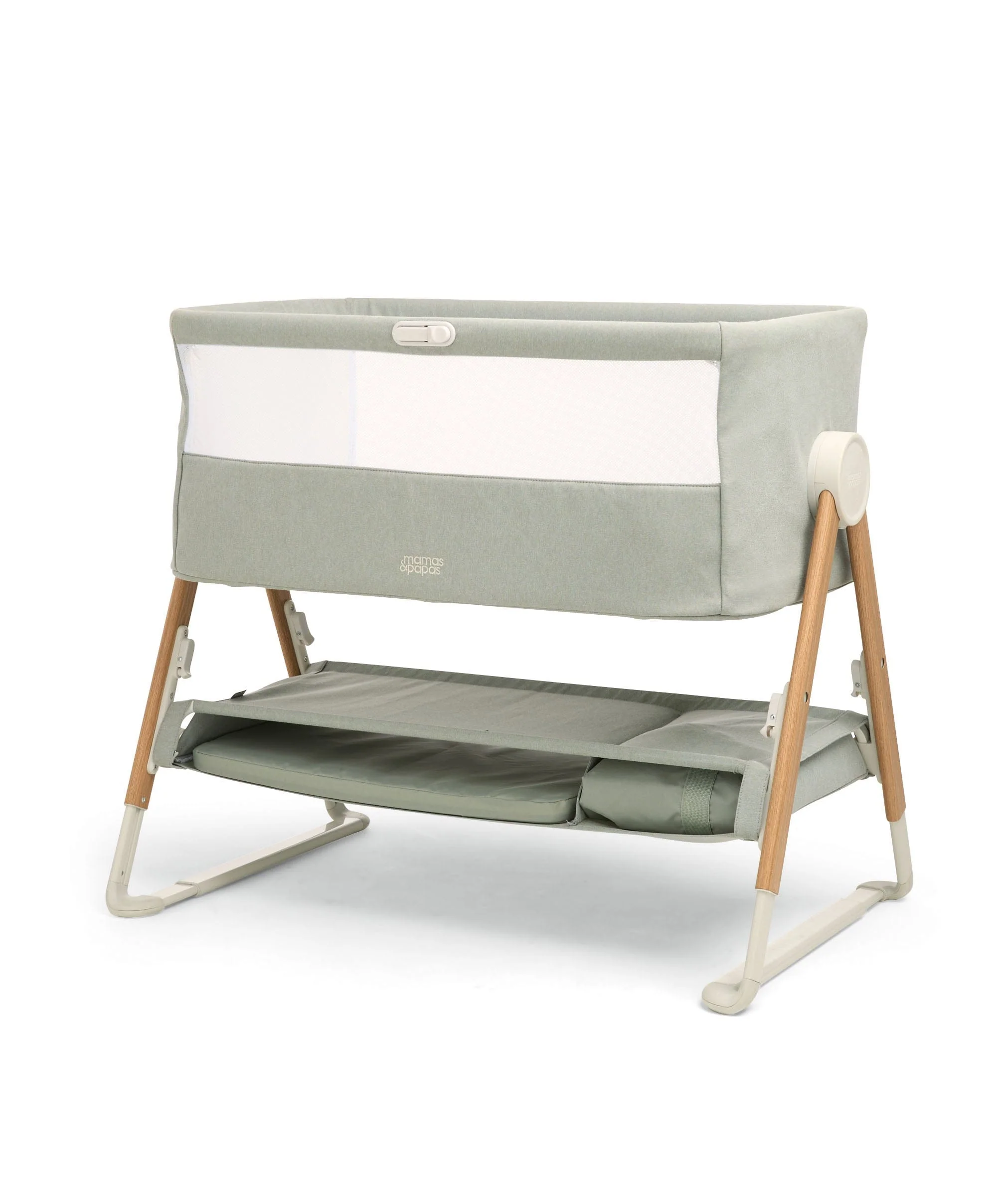 Lua Bedside Crib and Sheet Bundle - Sage/White - Image 3
