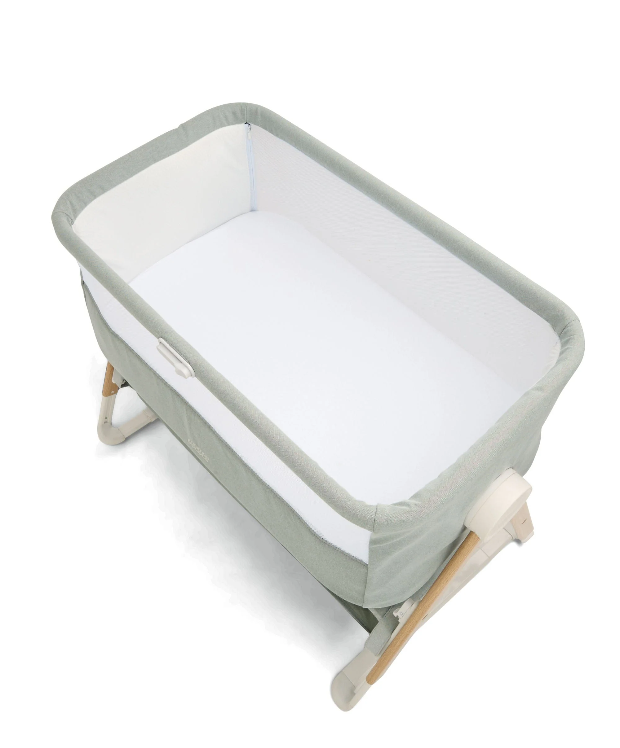Lua Bedside Crib and Sheet Bundle - Sage/White - Image 5