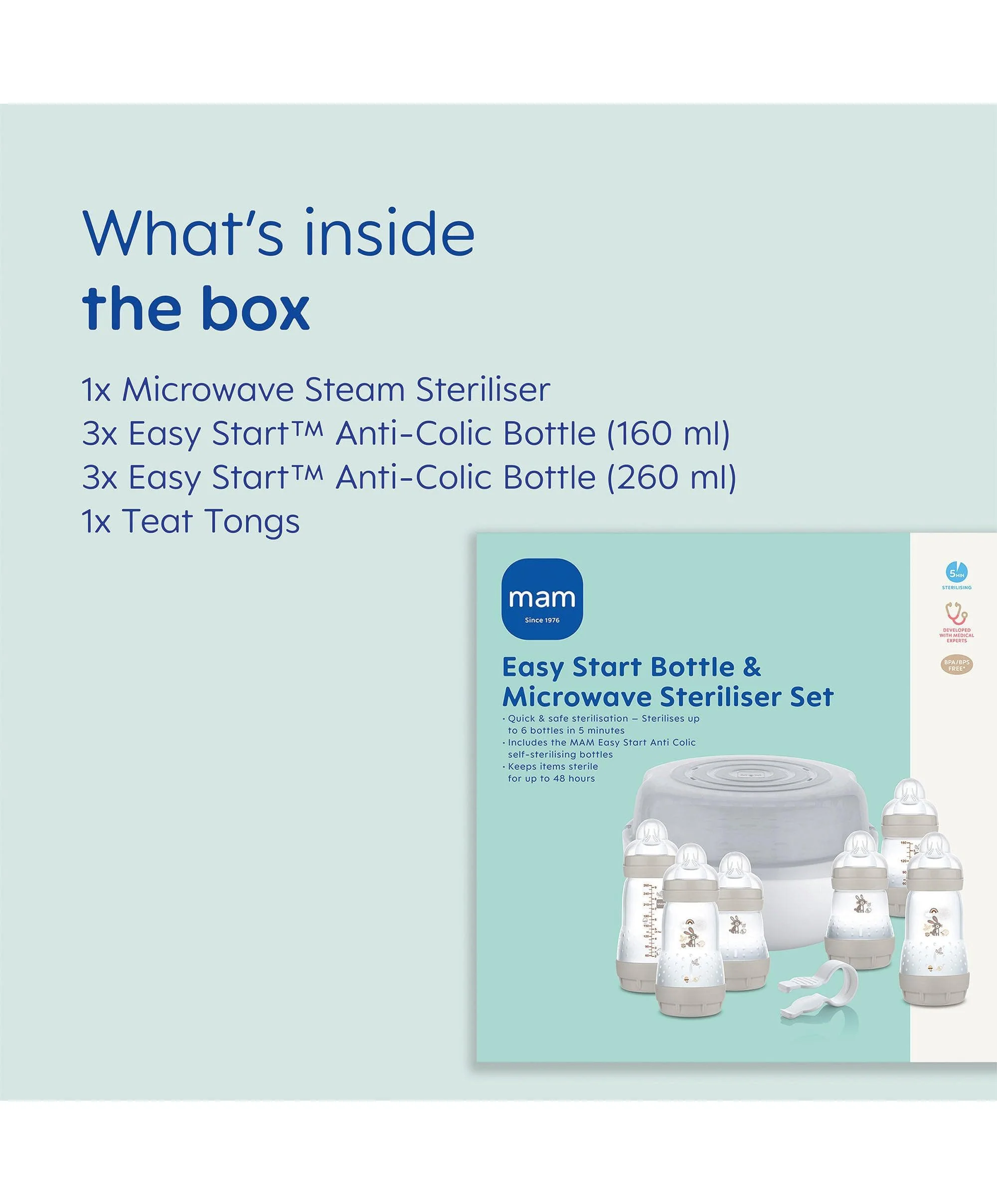 MAM Easy Start Bottle & Microwave Steriliser Set - Image 6