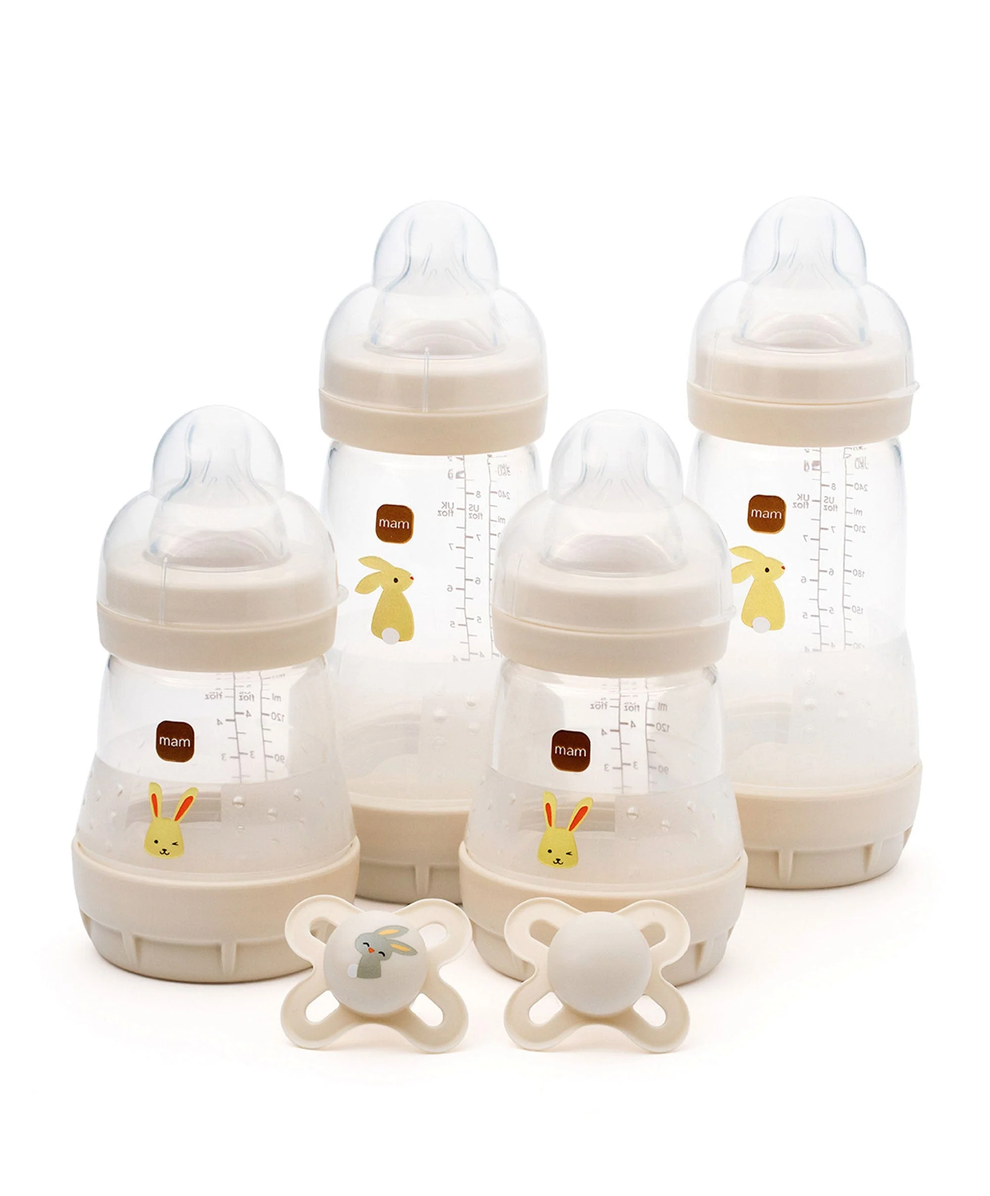 MAM Baby Feed & Soothe Anti Colic Bottles & Soothers Set - Cotton