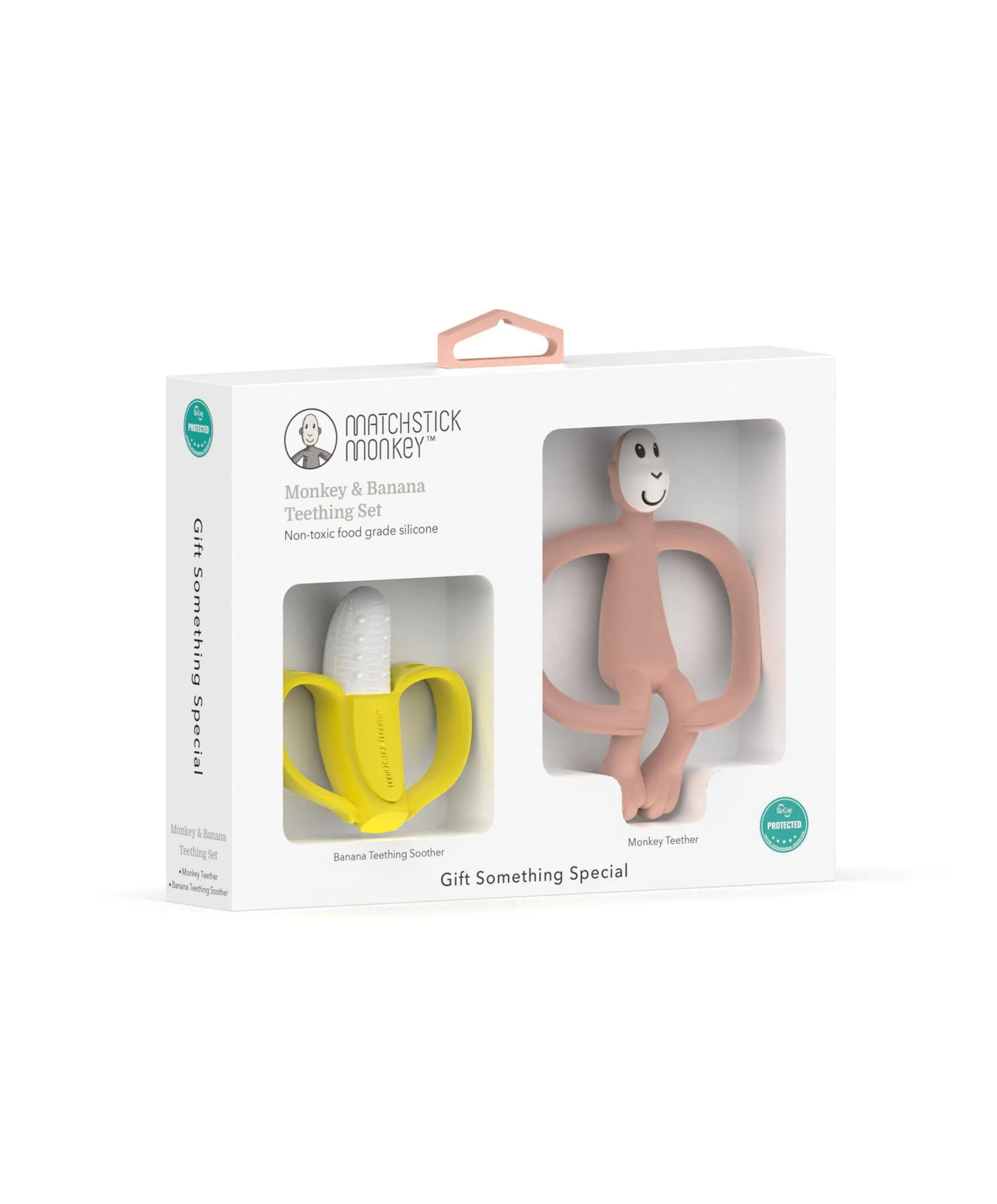Matchstick Monkey, Monkey & Banana Teething Set - Pink