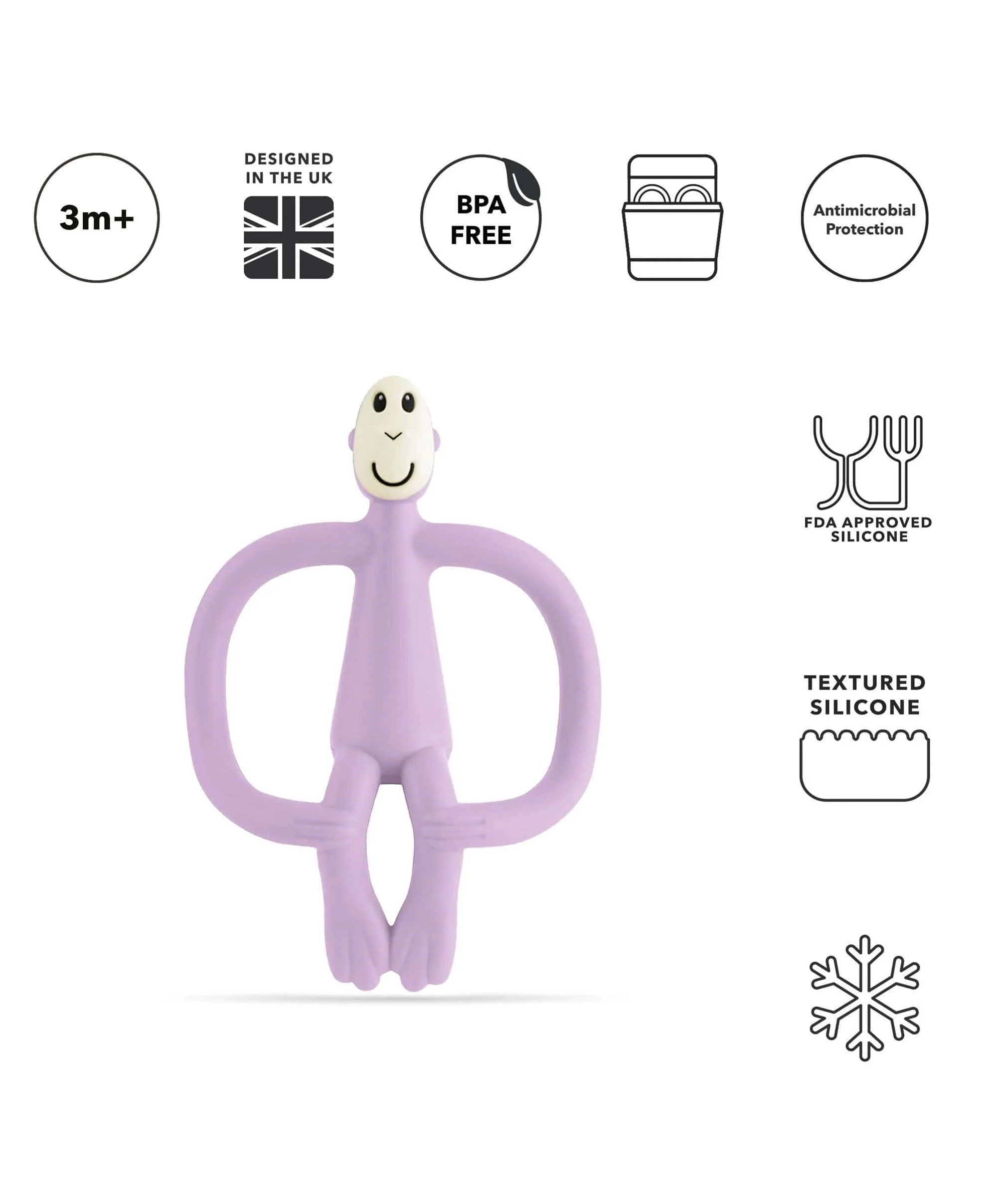 Matchstick Monkey Original Teething Toy - Lilac - Image 4