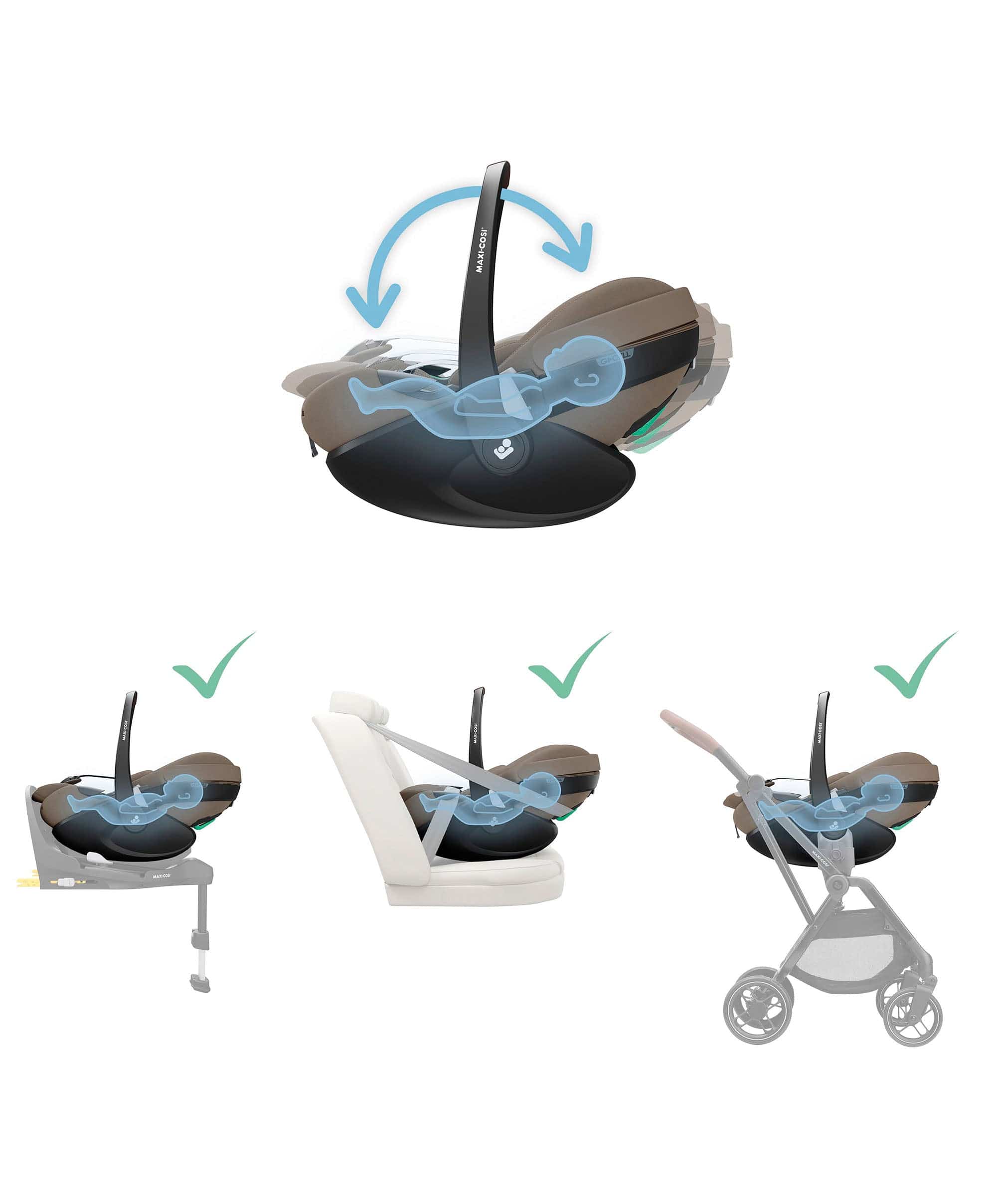 Maxi-Cosi Pebble 360 Pro2Car Seat - Twillic Truffle - Image 15