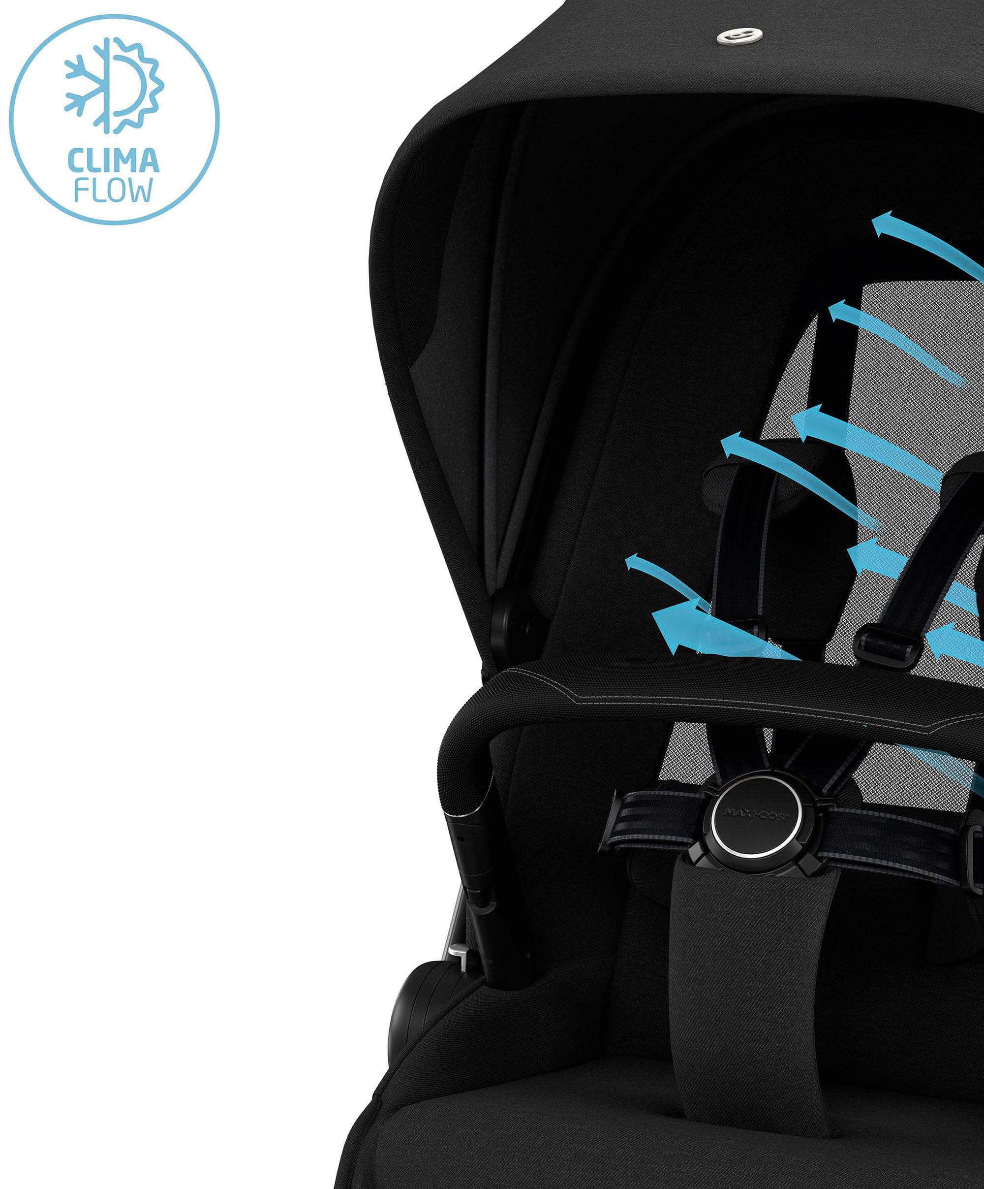 Maxi-Cosi Fame Pushchair & Carrycot - Black with Black Wheels - Image 13