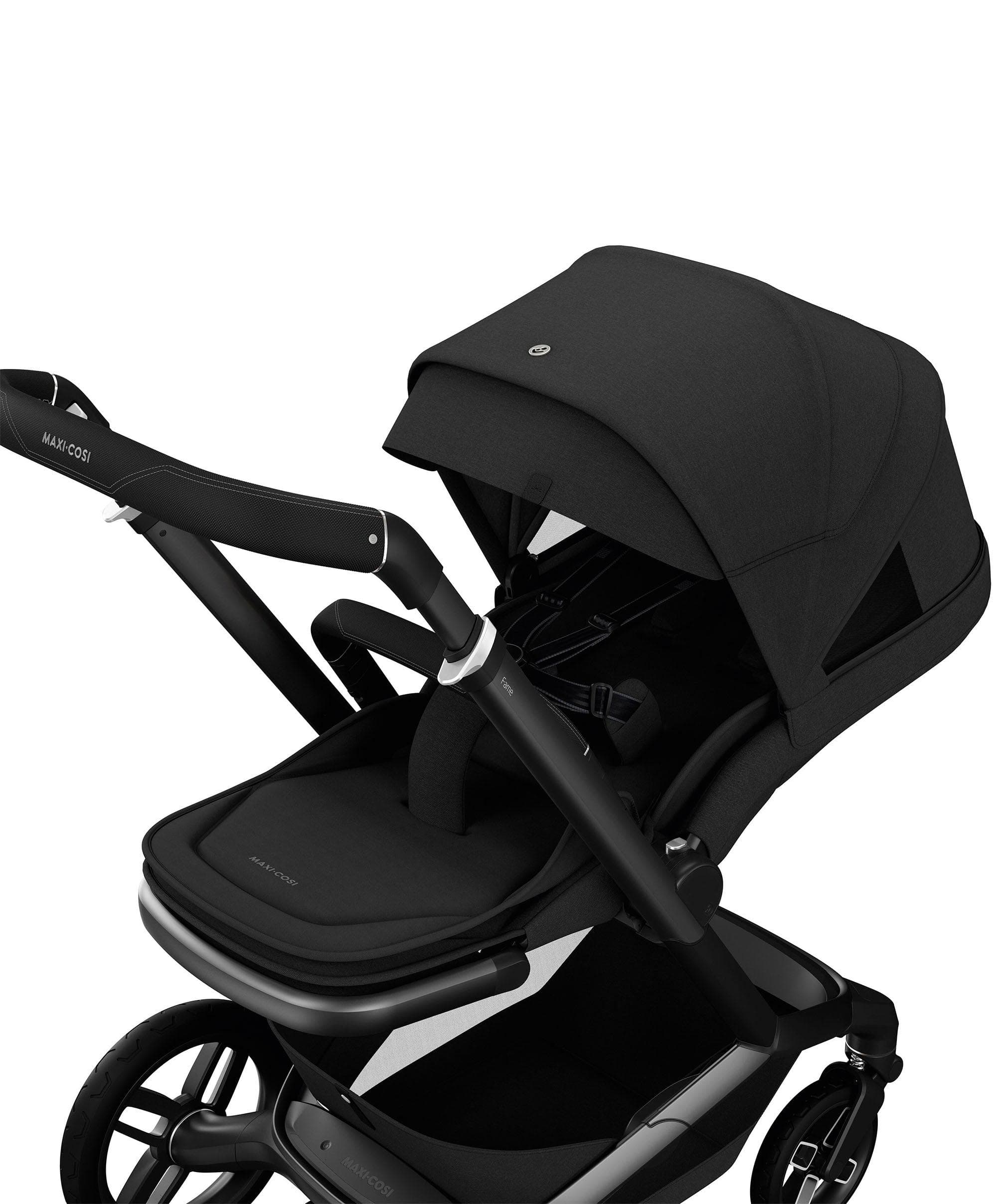 Maxi-Cosi Fame Pushchair & Carrycot - Black with Black Wheels - Image 8