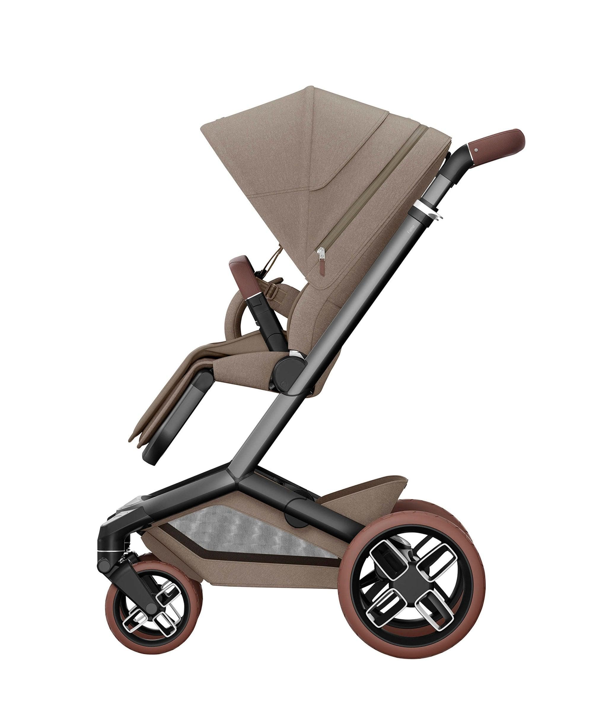 Maxi-Cosi Fame Pushchair & Carrycot - Truffle with Brown Wheels - Image 3