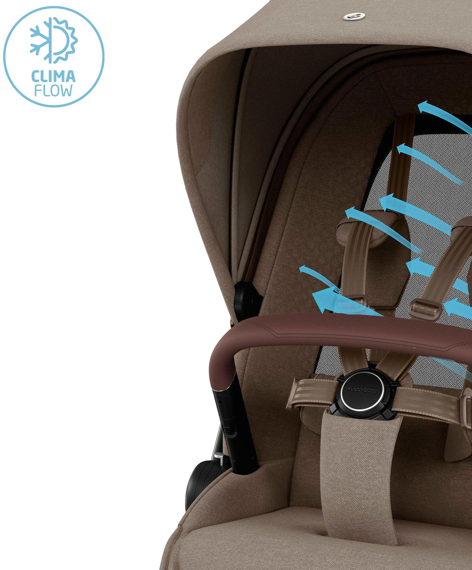 Maxi-Cosi Fame Pushchair & Carrycot - Truffle with Black Wheels - Image 12