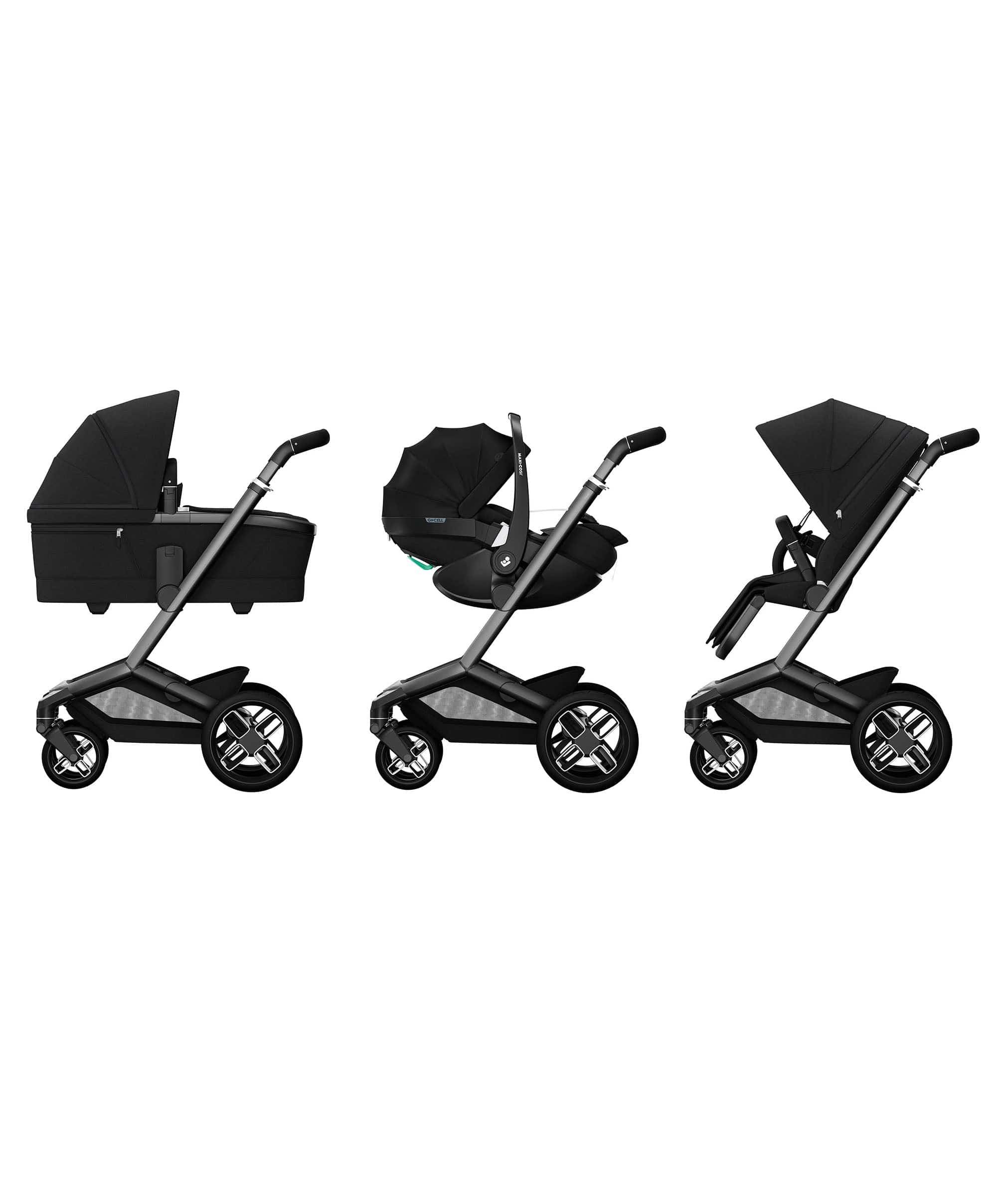 Maxi-Cosi Fame Premium Pushchair Bundle with Pebble 360 Pro 2 Car Seat & Base – Black with Black Wheels - Image 2