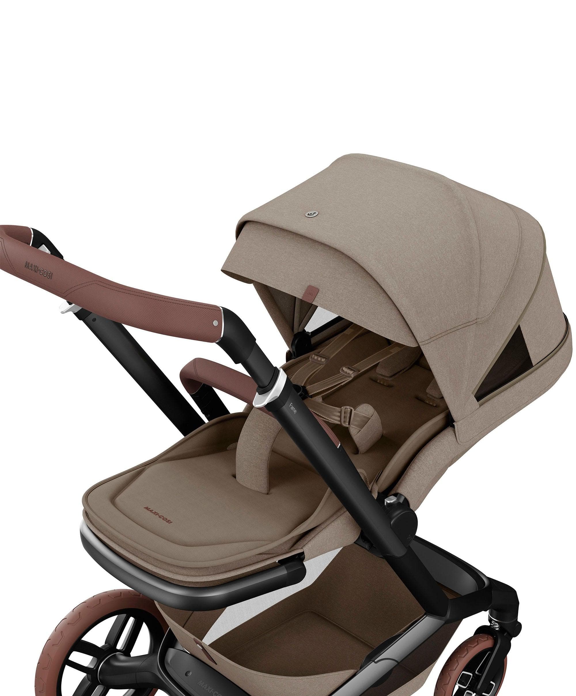Maxi-Cosi Fame Pushchair Bundle with Pebble 360 Pro² Car Seat (9 Pieces)- Truffle with Brown Wheels - Image 5