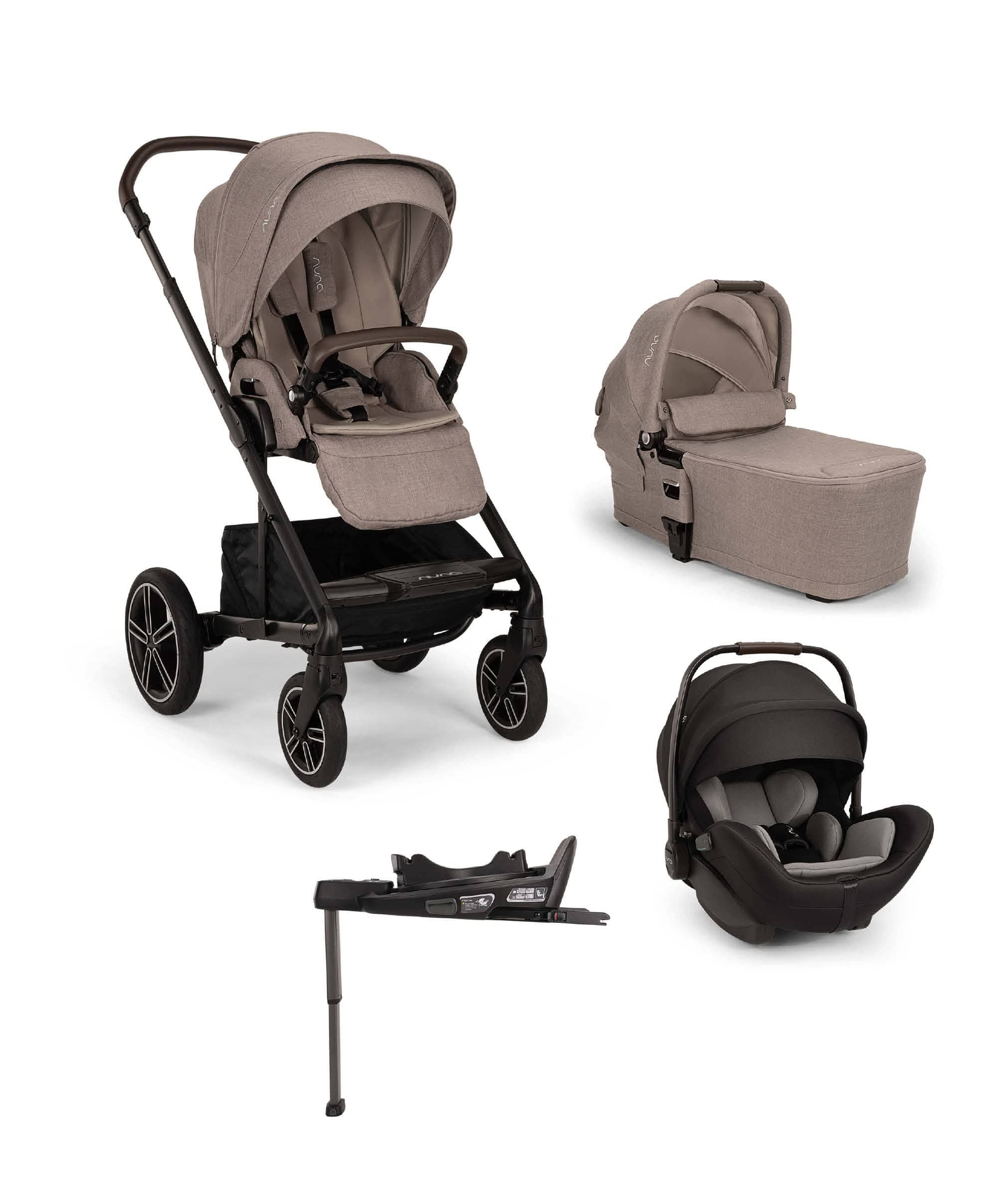 Nuna MIXX Next Pushchair Bundle with ARRA Flex Car Seat & BASE Curv Base - Cedar