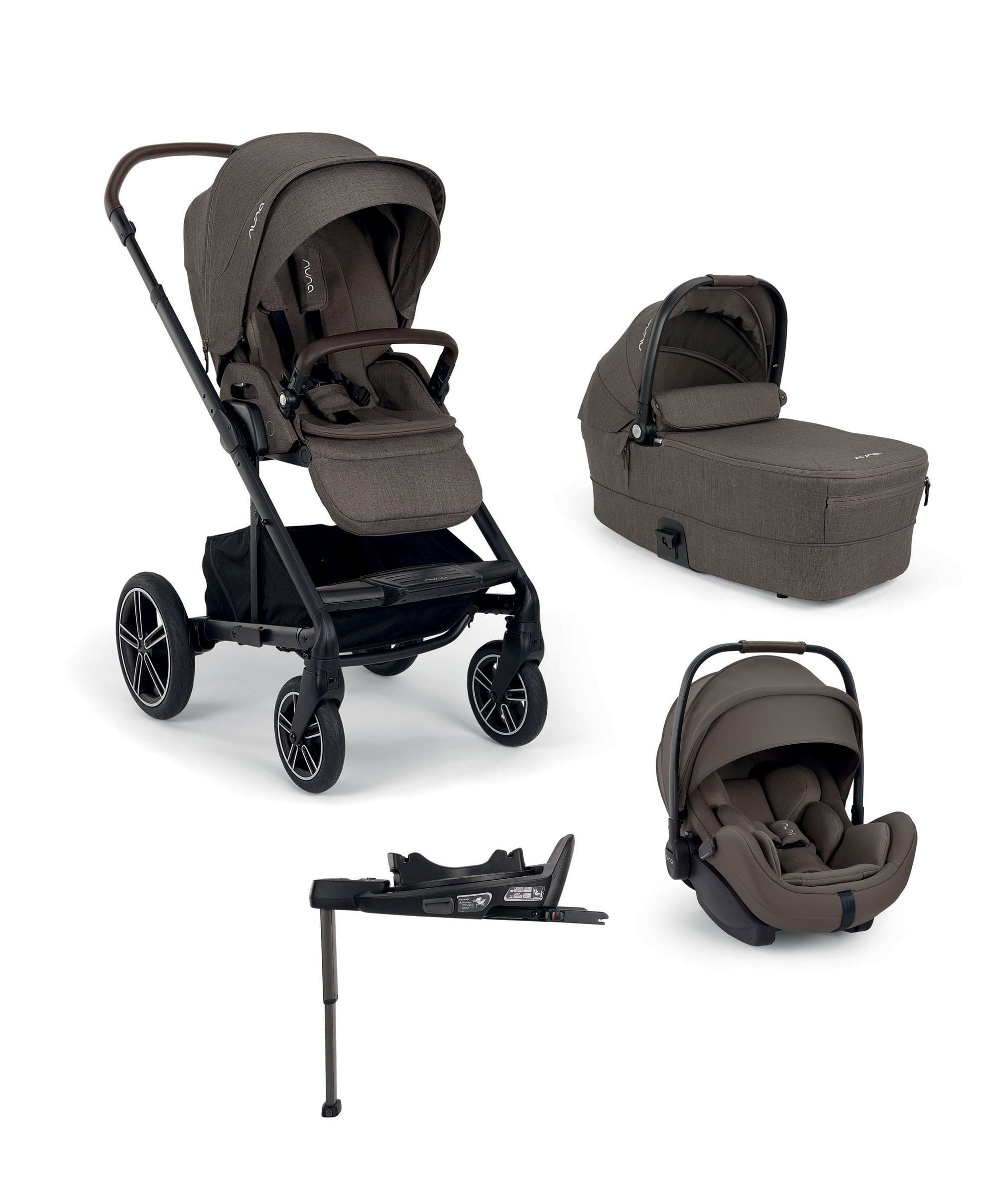 Nuna Mixx Next Pushchair Bundle With Arra Flex Car Seat & Base - Chestnut