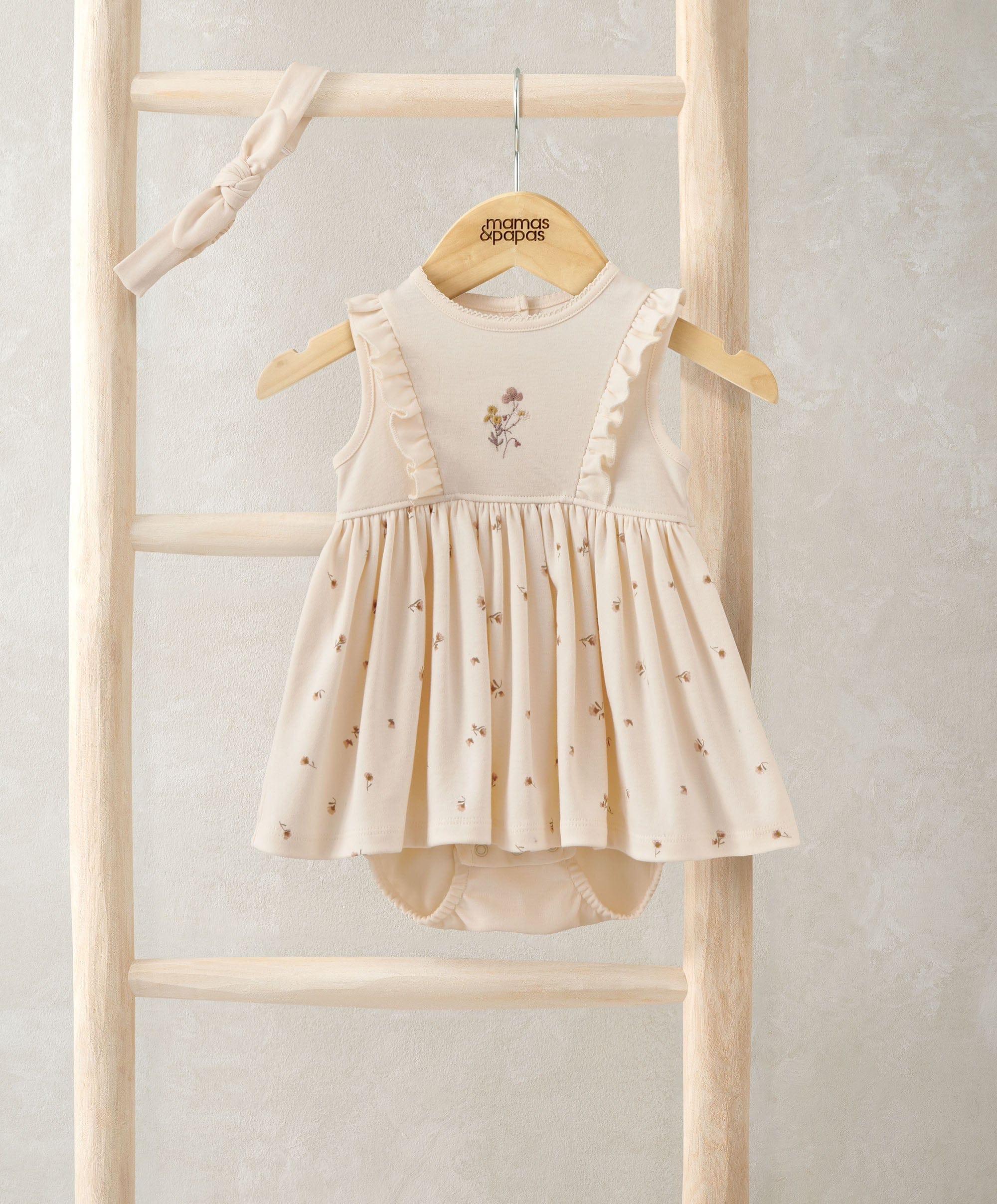 Mock Skirt Romper With Headband