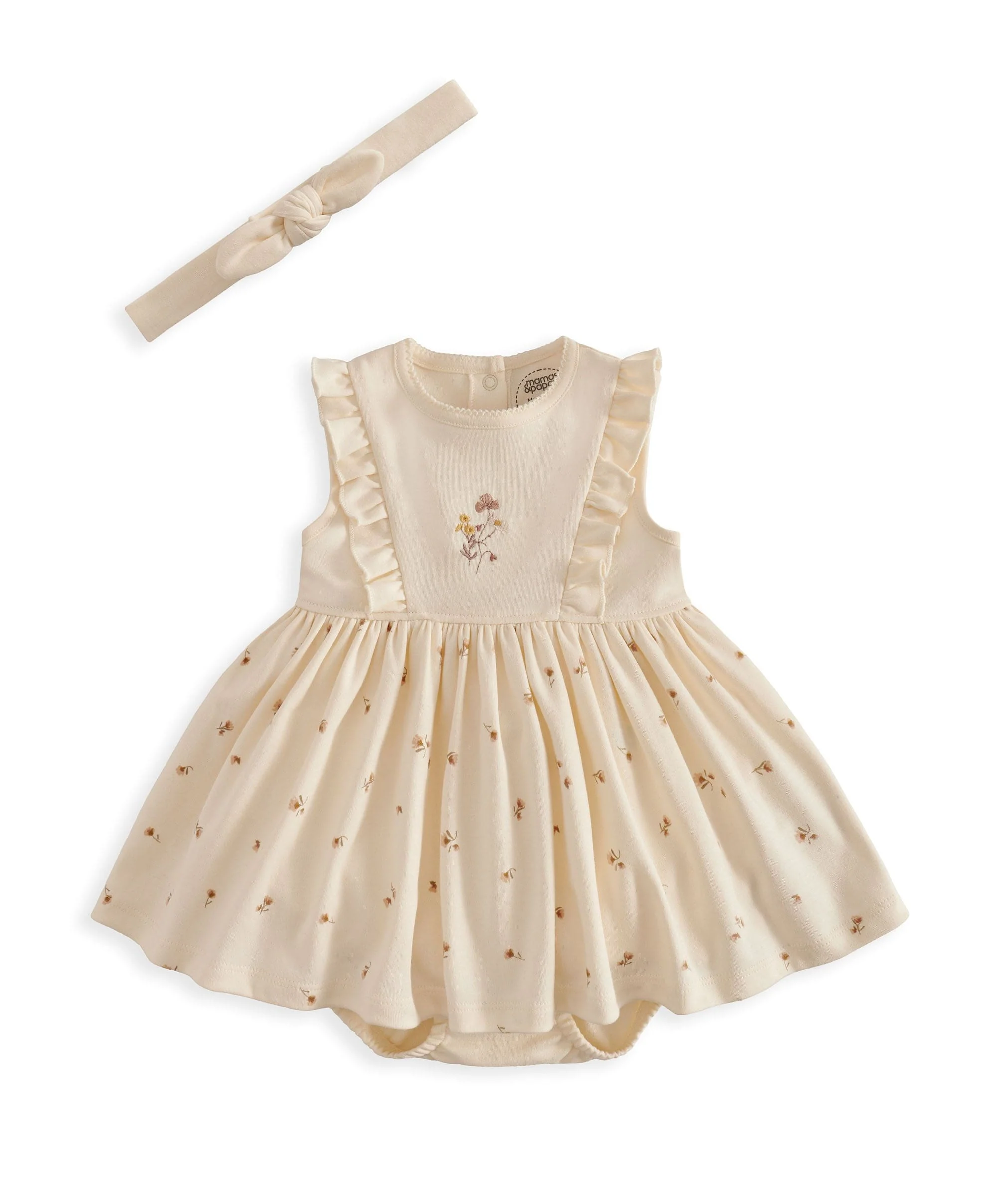 Mock Skirt Romper With Headband - Image 2