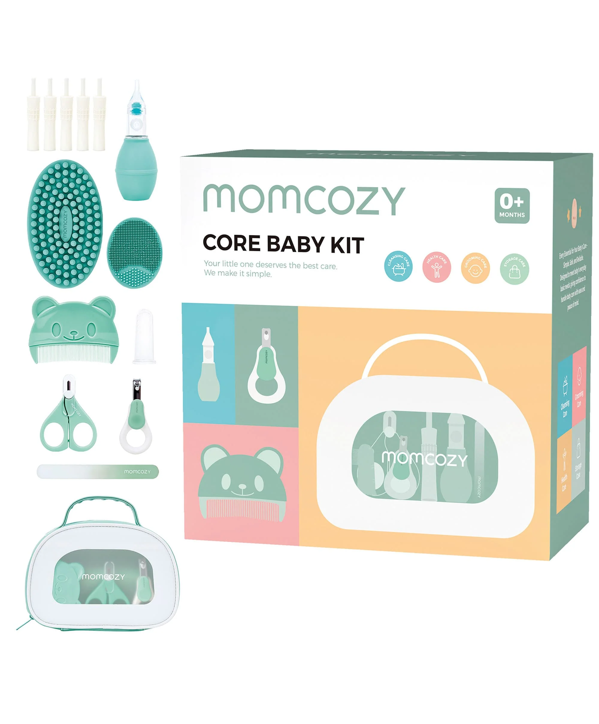 Momcozy Core Baby Kit - White/Green - Image 2