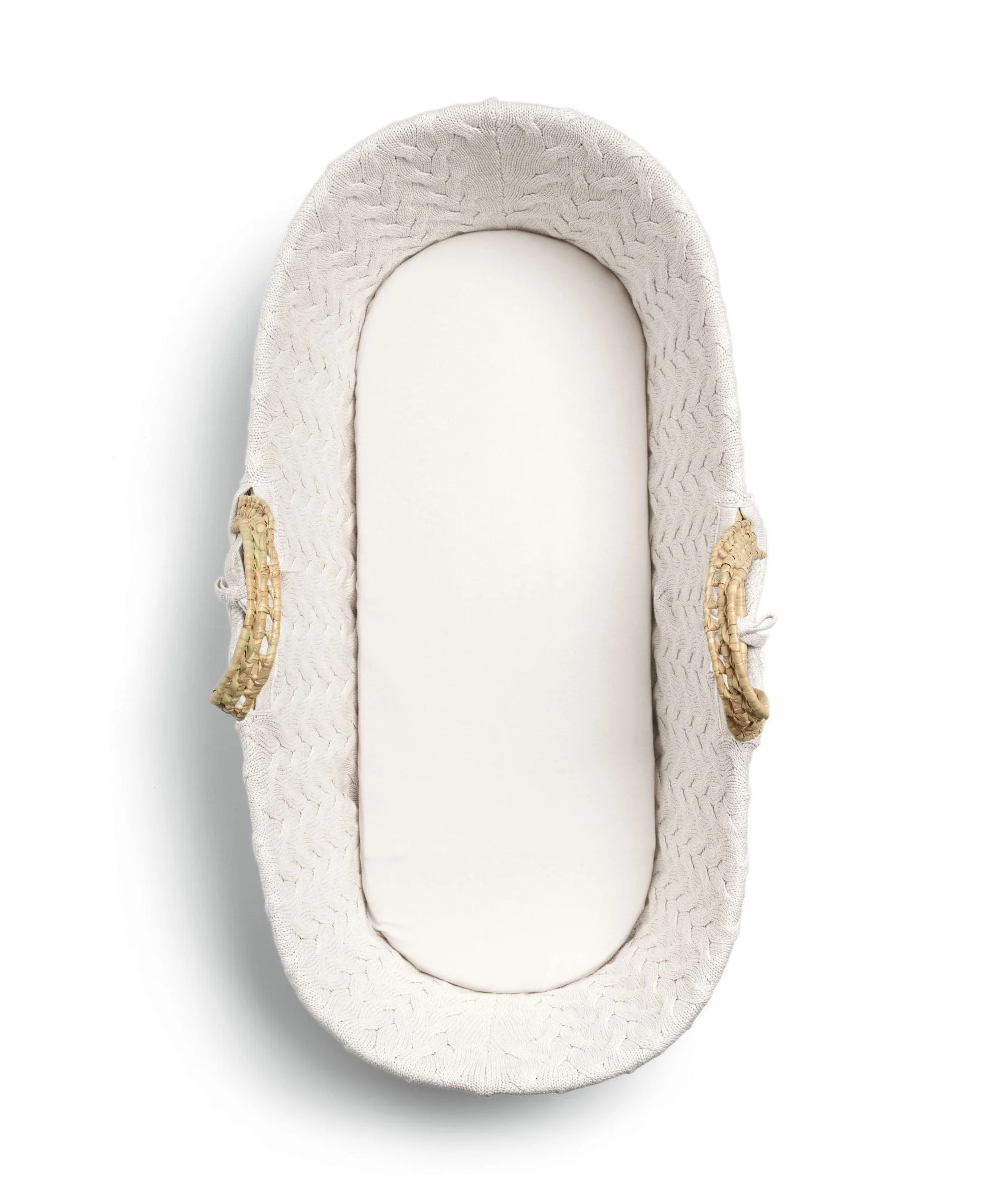 Moses Basket - White Cable Knit - Image 5
