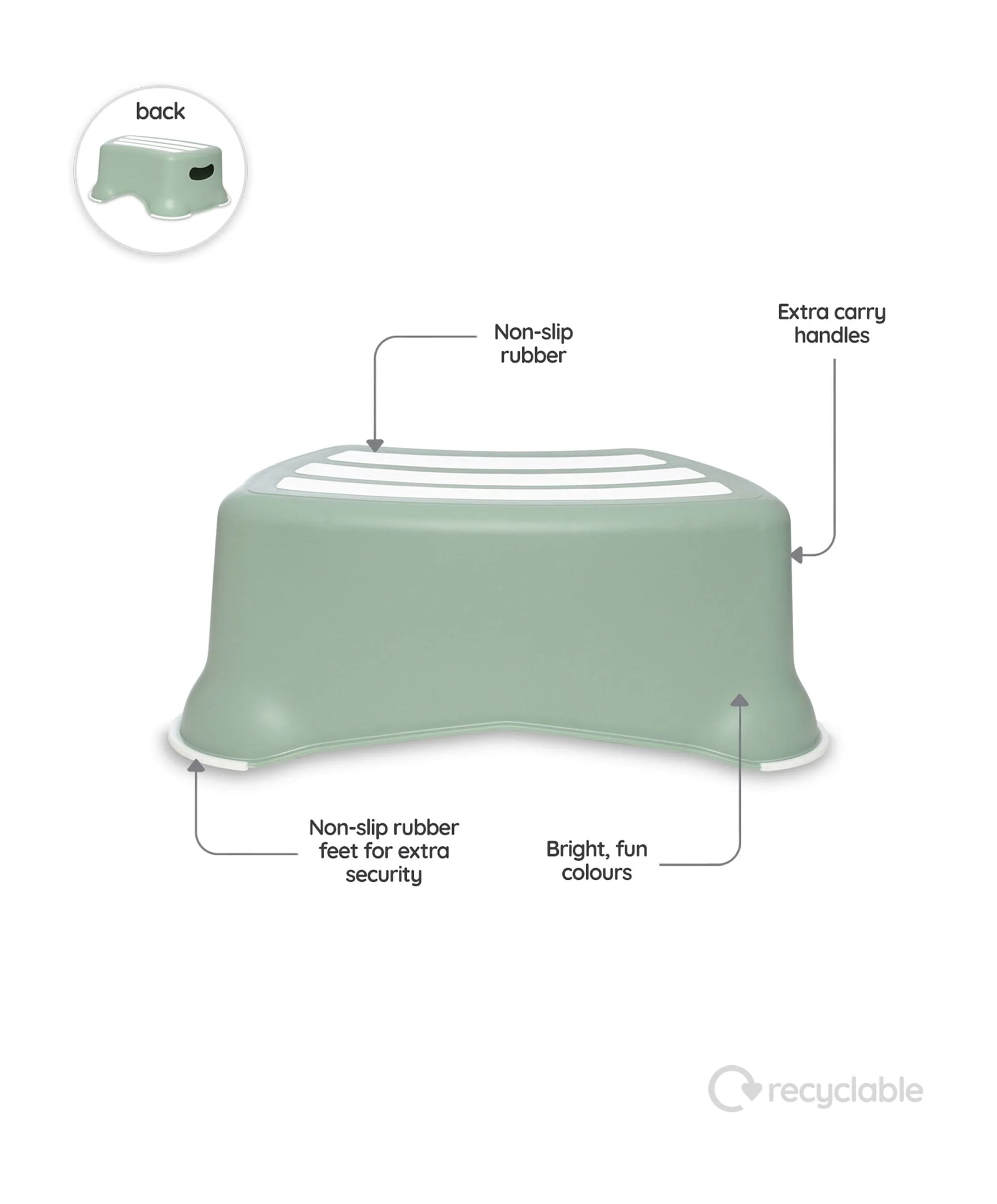 My Little Step Stool - Sage Green - Image 3