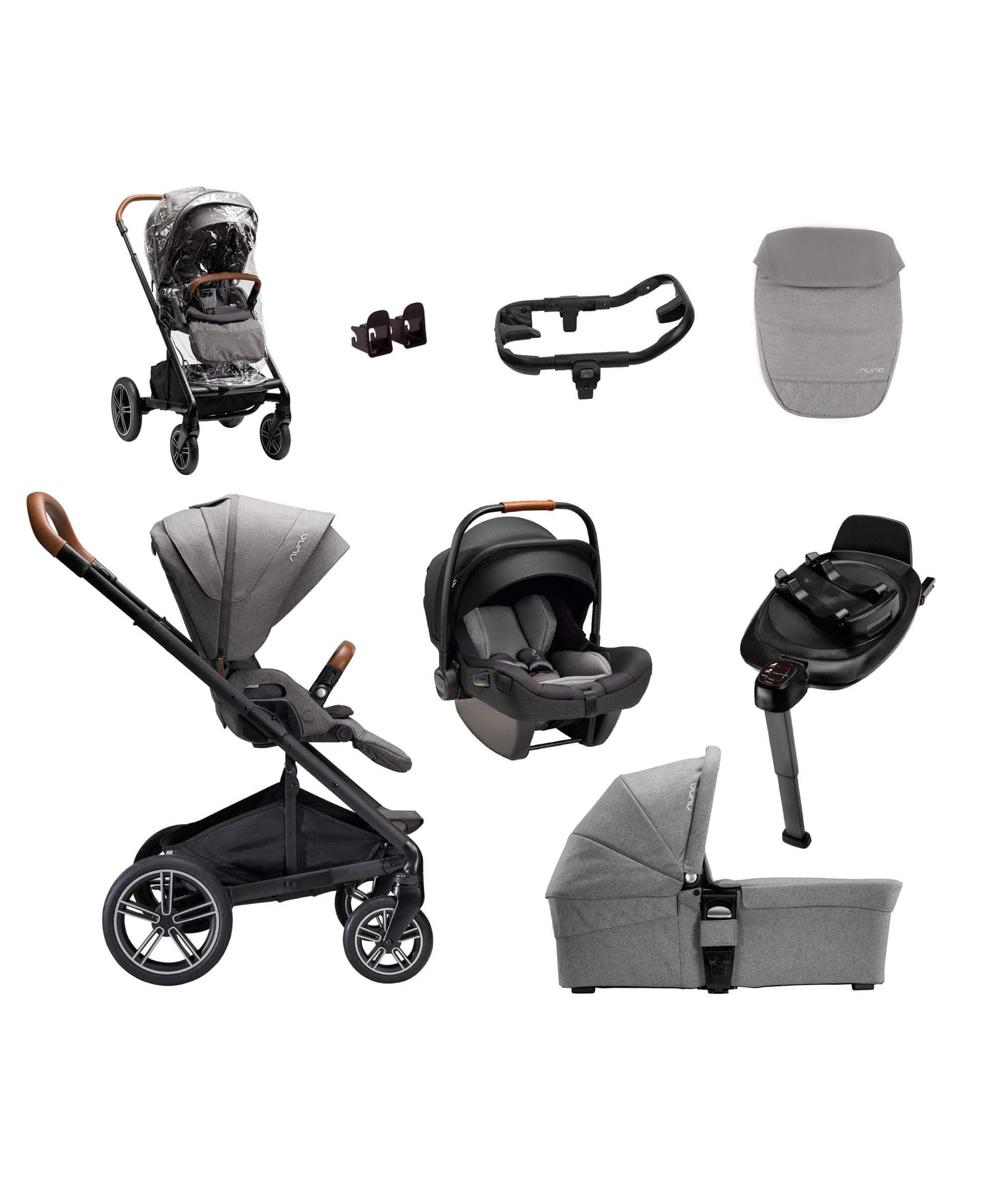Nuna Mixx Next Generation 5 Piece Pushchair Bundle inc. Pipa Car Seat - Granite