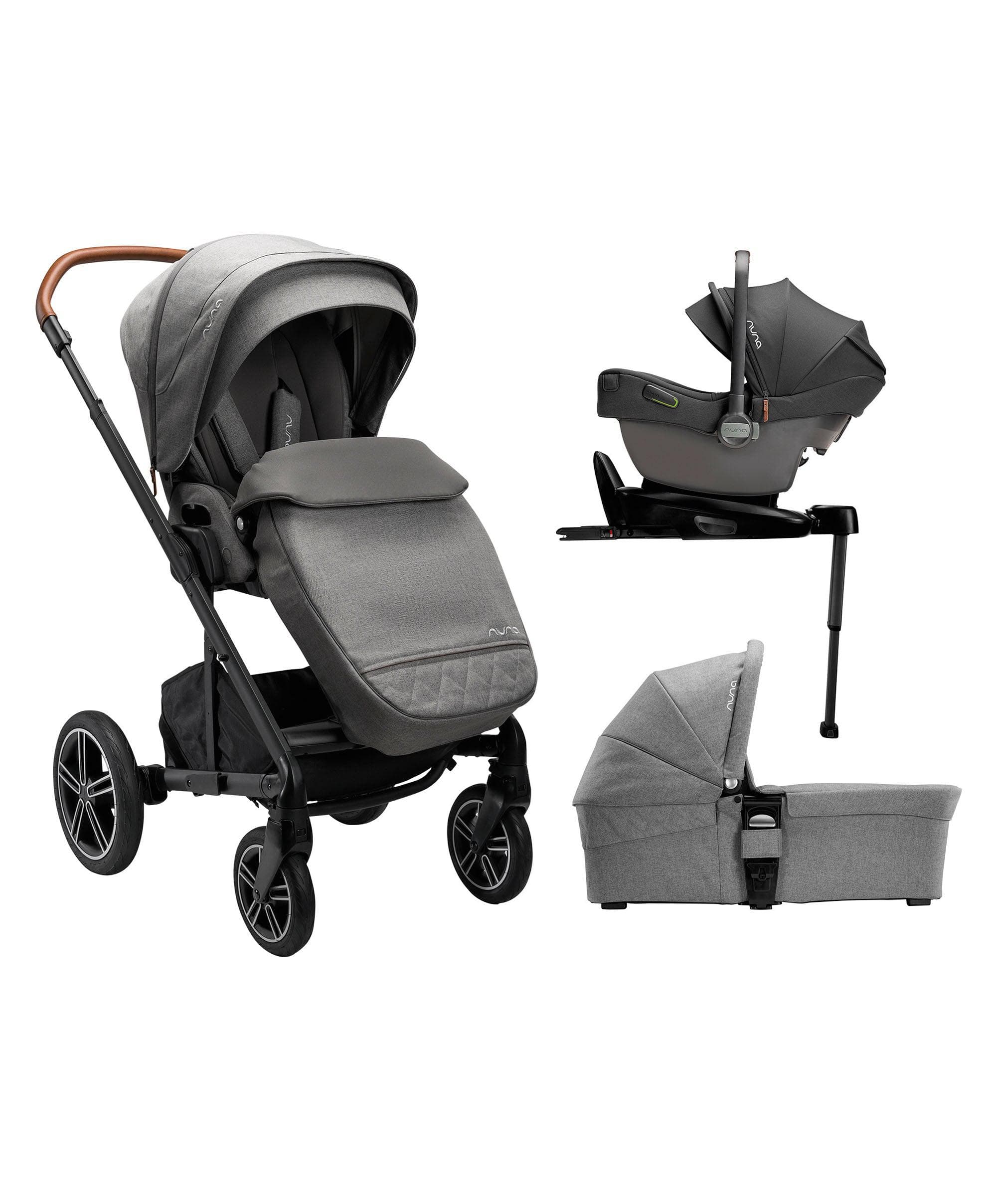 Nuna Mixx Next Generation 5 Piece Pushchair Bundle inc. Pipa Car Seat - Granite - Image 2