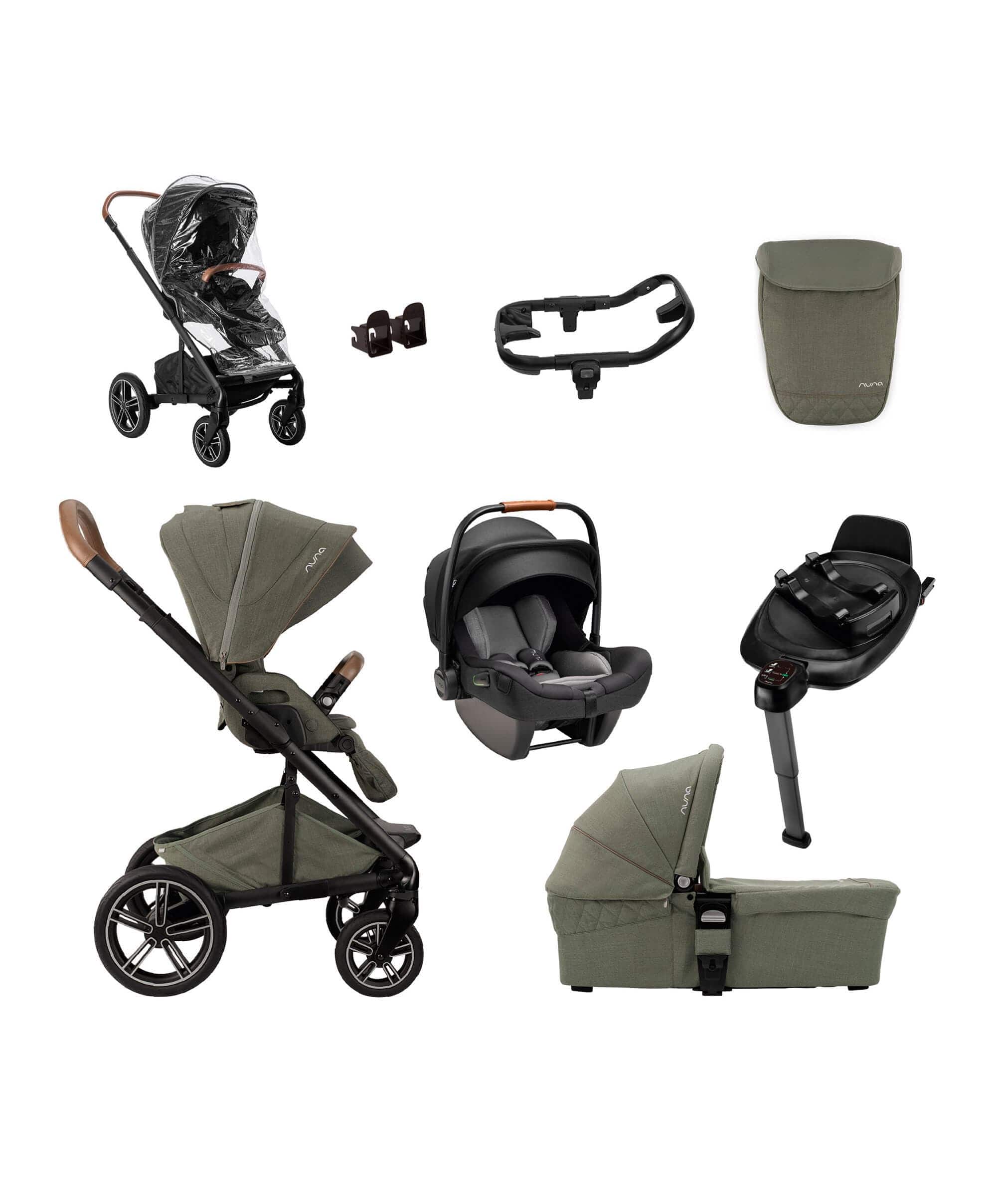 Nuna Mixx Next Generation 5 Piece Pushchair Bundle inc. Pipa Car Seat - Pine
