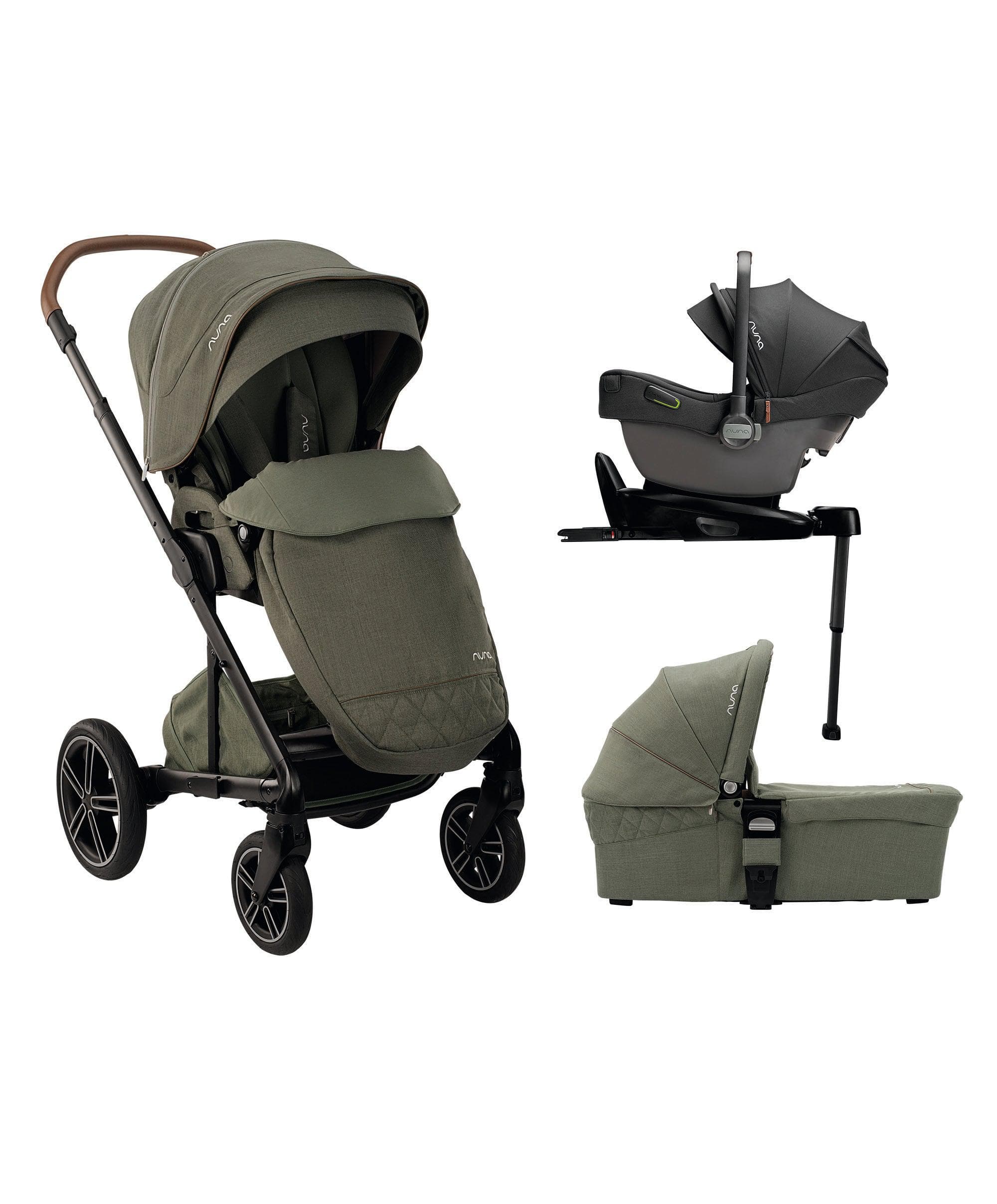 Nuna Mixx Next Generation 5 Piece Pushchair Bundle inc. Pipa Car Seat - Pine - Image 2