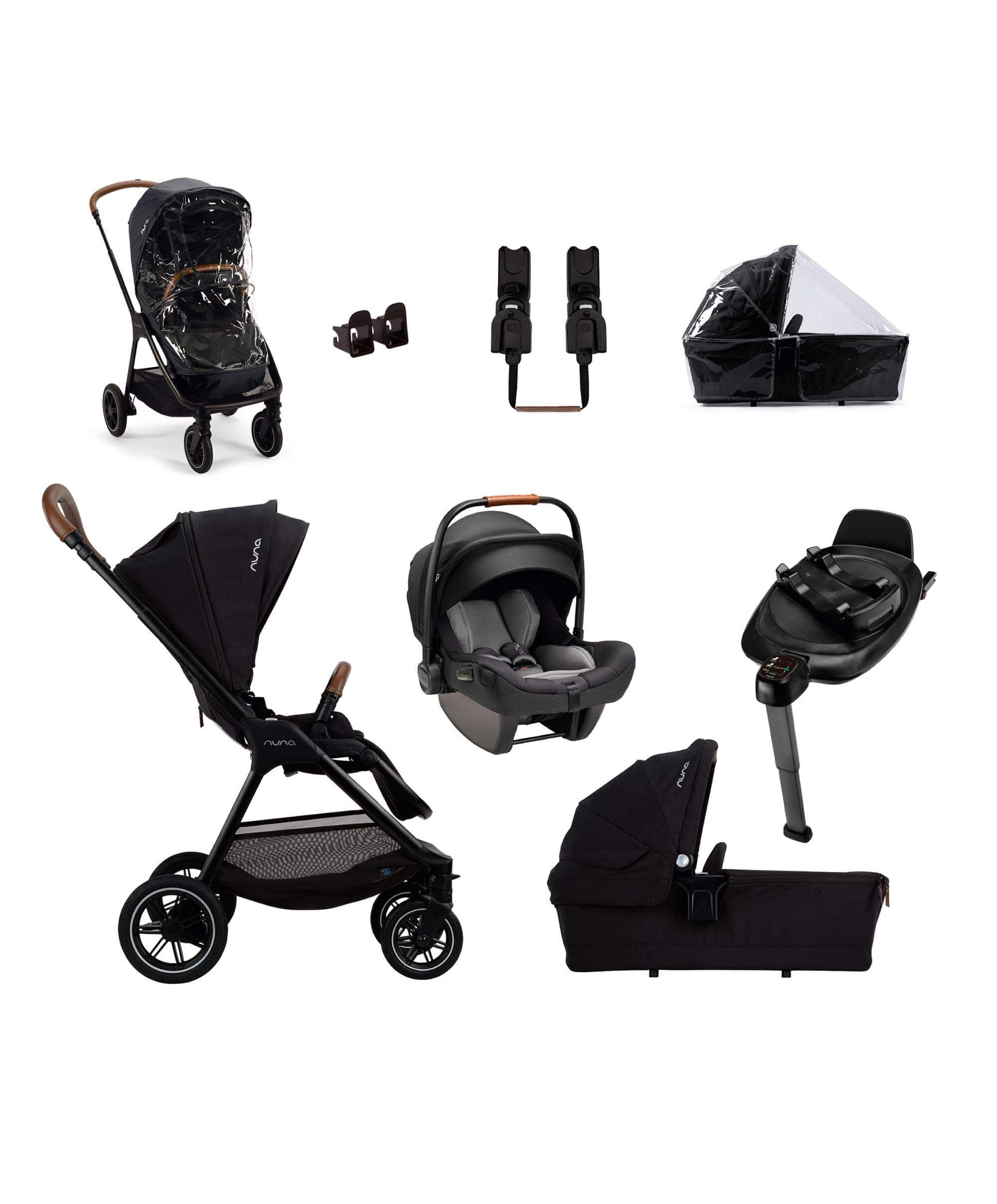 Nuna TRIV Next Pushchair 4 Piece Bundle inc. PIPA Next Car Seat - Caviar