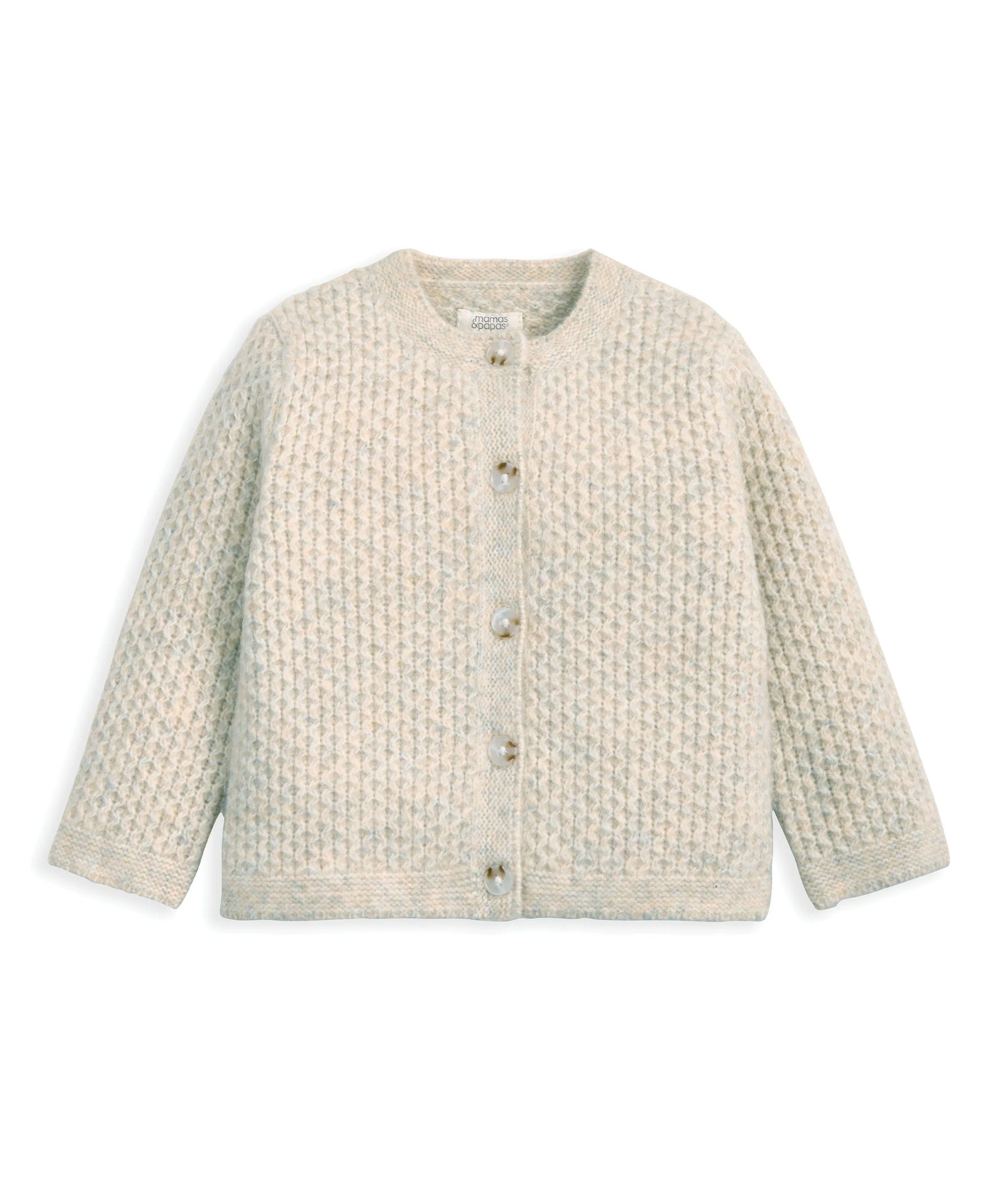 Knitted Cardigan with Button Fastening - Oatmeal - Image 5