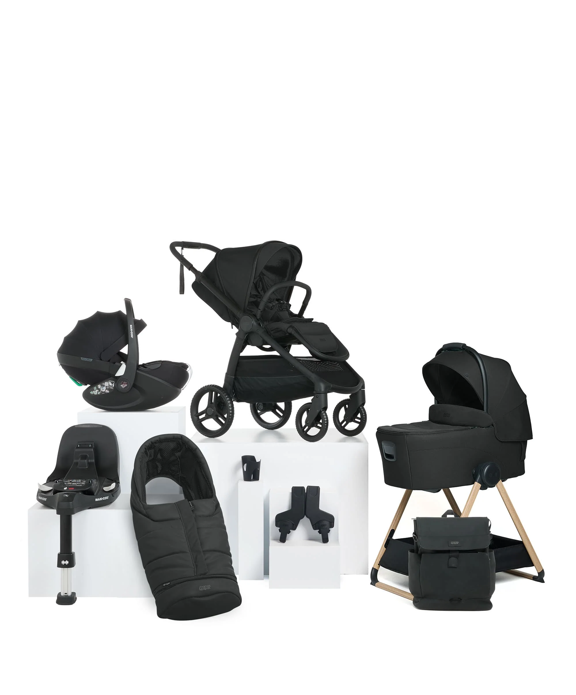 Ocarro 2 Complete Pushchair Bundle with Maxi-Cosi Pebble 360 Pro² Car Seat & Base (9 Pieces) - Eclipse