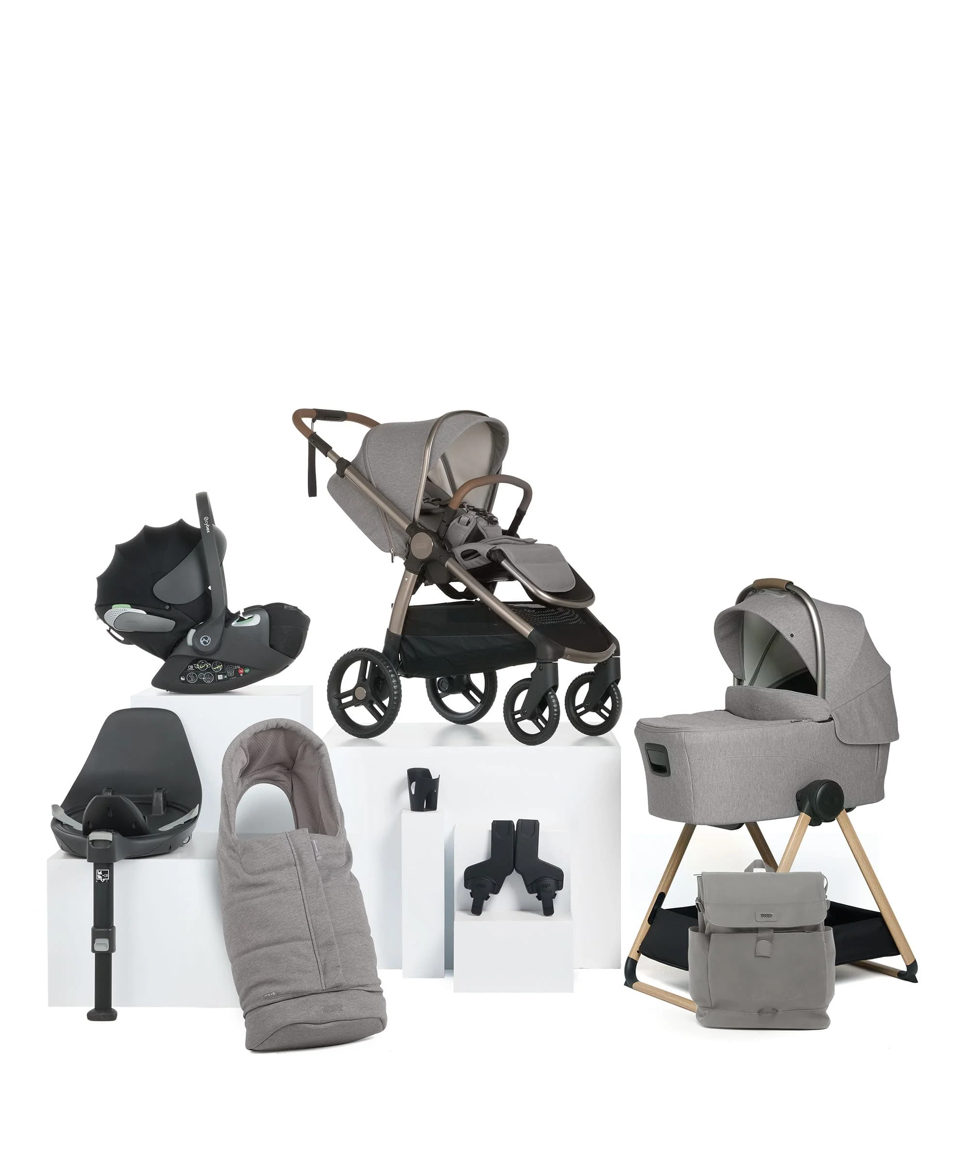 Ocarro 2 Complete Pushchair Bundle with Cybex Cloud T i-Size Rotating Baby Car Seat & Base  (9 Pieces) - Heritage