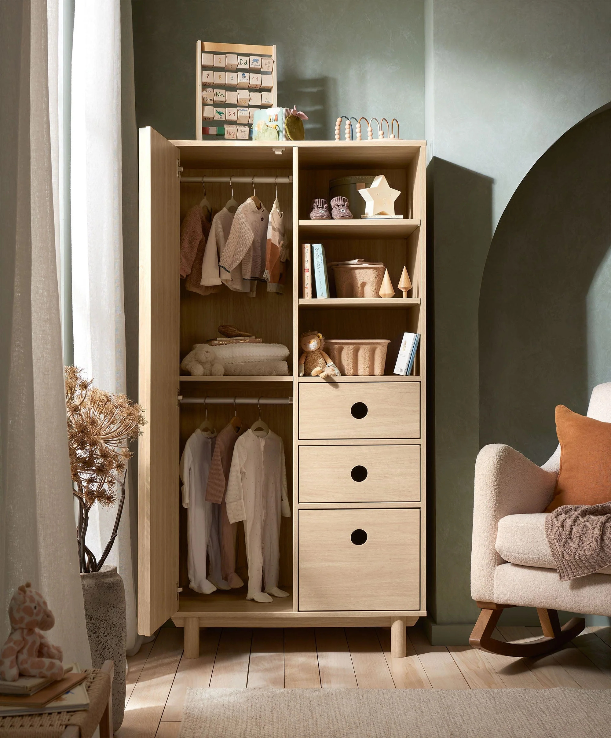 Oska Wardrobe - Oak - Image 5