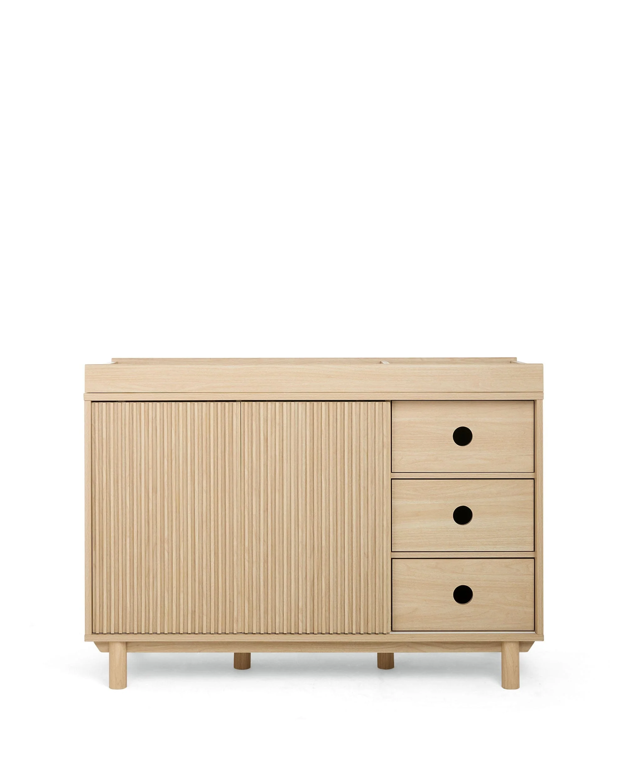 Oska Nursery Bundle With Wide Dresser Changer & Lua Bedside Crib (6 Pieces) - Oak - Image 6