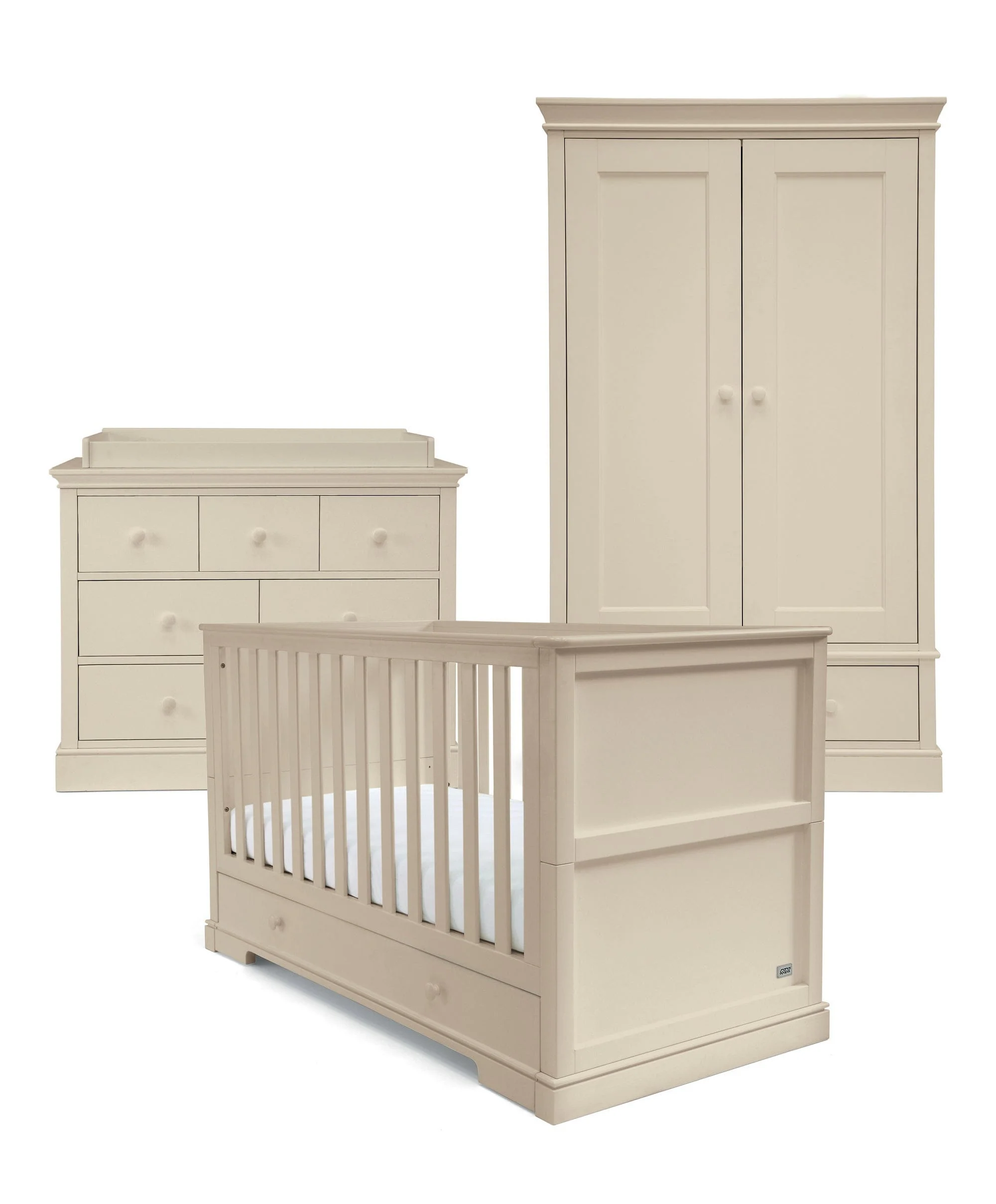 Oxford 3 Piece Cotbed Range with Dresser Changer & Wardrobe - Cashmere - Image 9