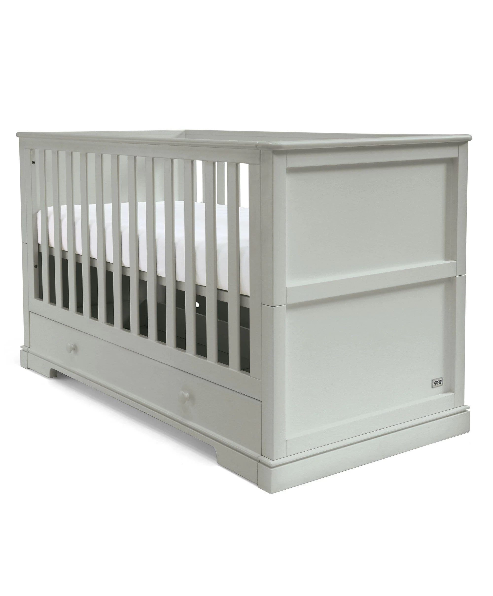 Oxford 2 Piece Nursery Furniture Set with Cotbed and Wardrobe - Stone Grey - Image 8