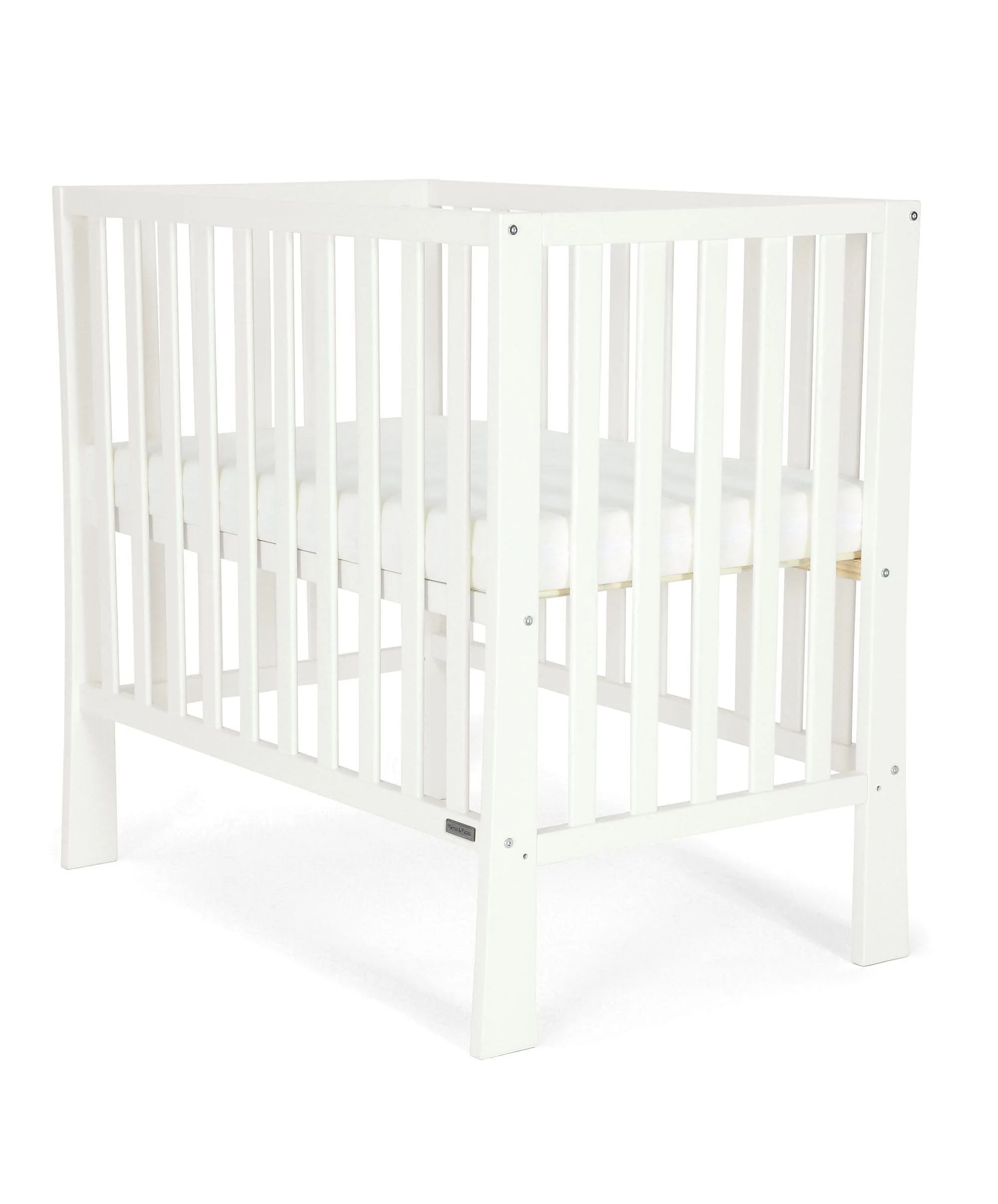 Petite Cot Bundle with Essential Airflow Fibre Mattress - Pure White - Image 3