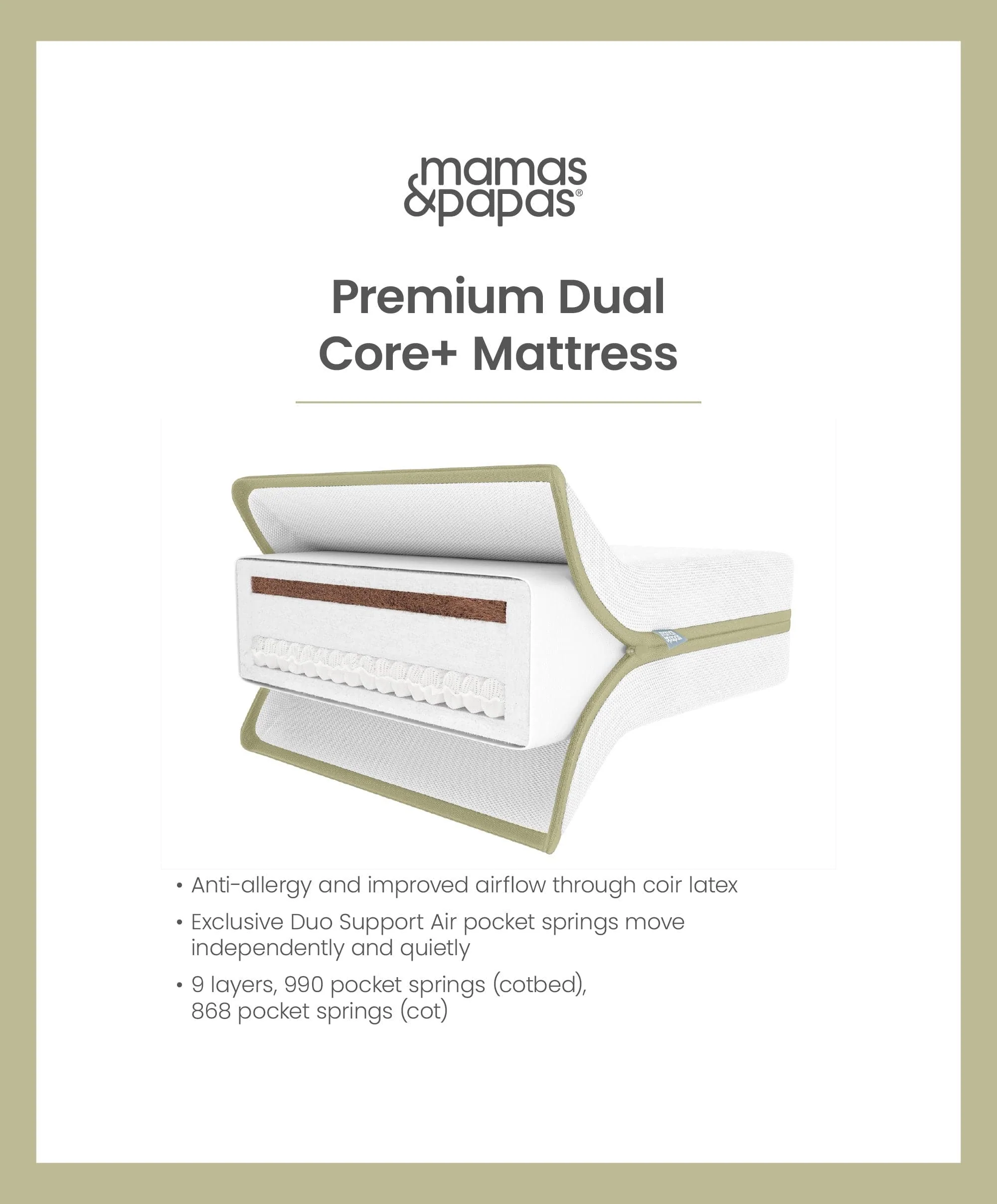 Premium Dual Core+ Cotbed Mattress & Anti-Allergy Quilted Mattress Protector Bundle - Image 4