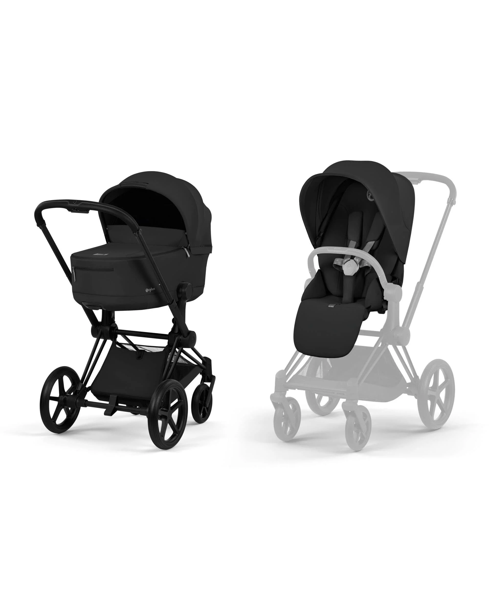 Cybex Priam Pushchair & Carrycot Bundle with Cybex Cloud T i-Size Rotating Baby Car Seat & Base - Sepia Black - Image 7