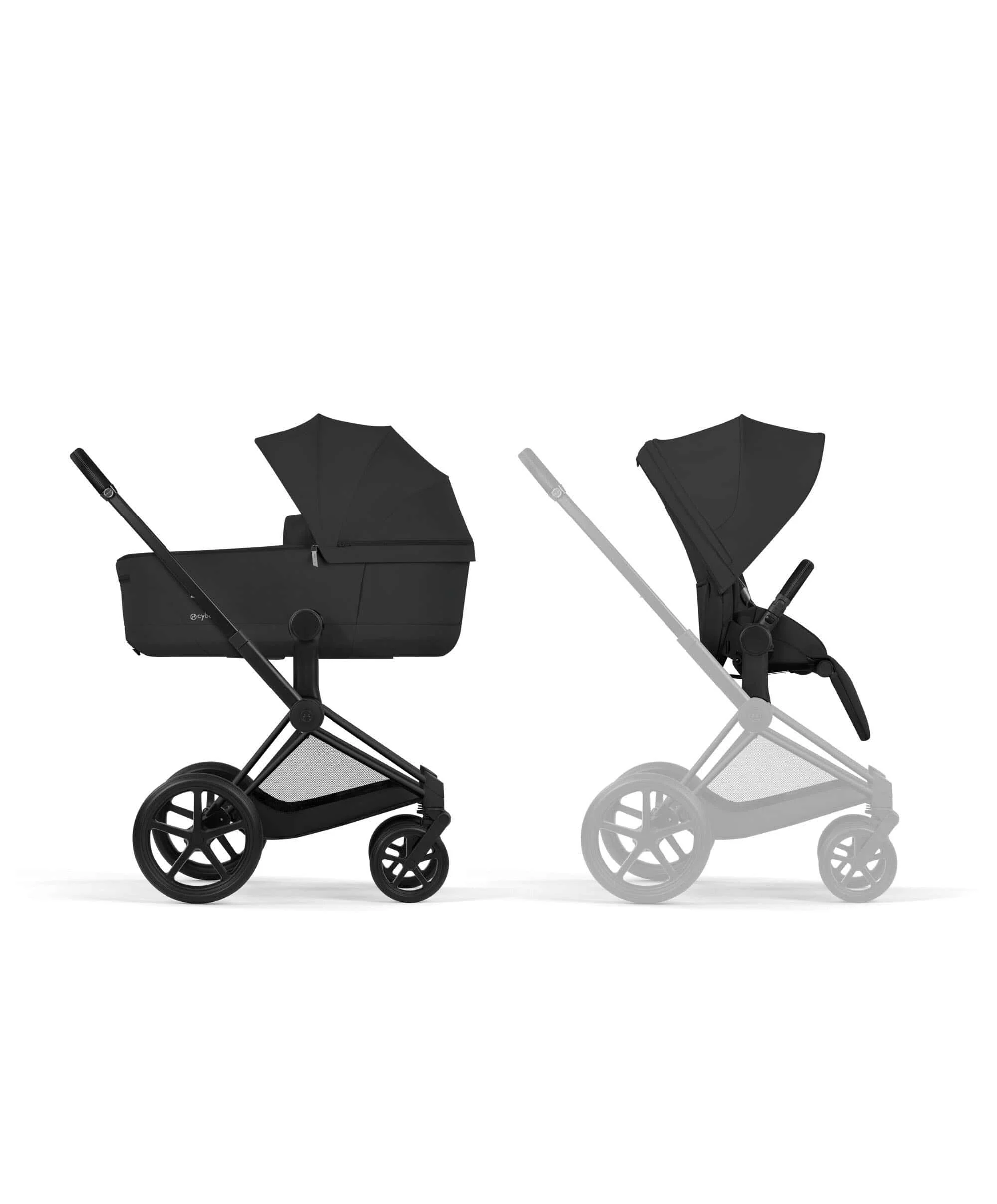 Cybex Priam Pushchair & Carrycot Bundle with Cybex Cloud T i-Size Rotating Baby Car Seat & Base - Sepia Black - Image 8