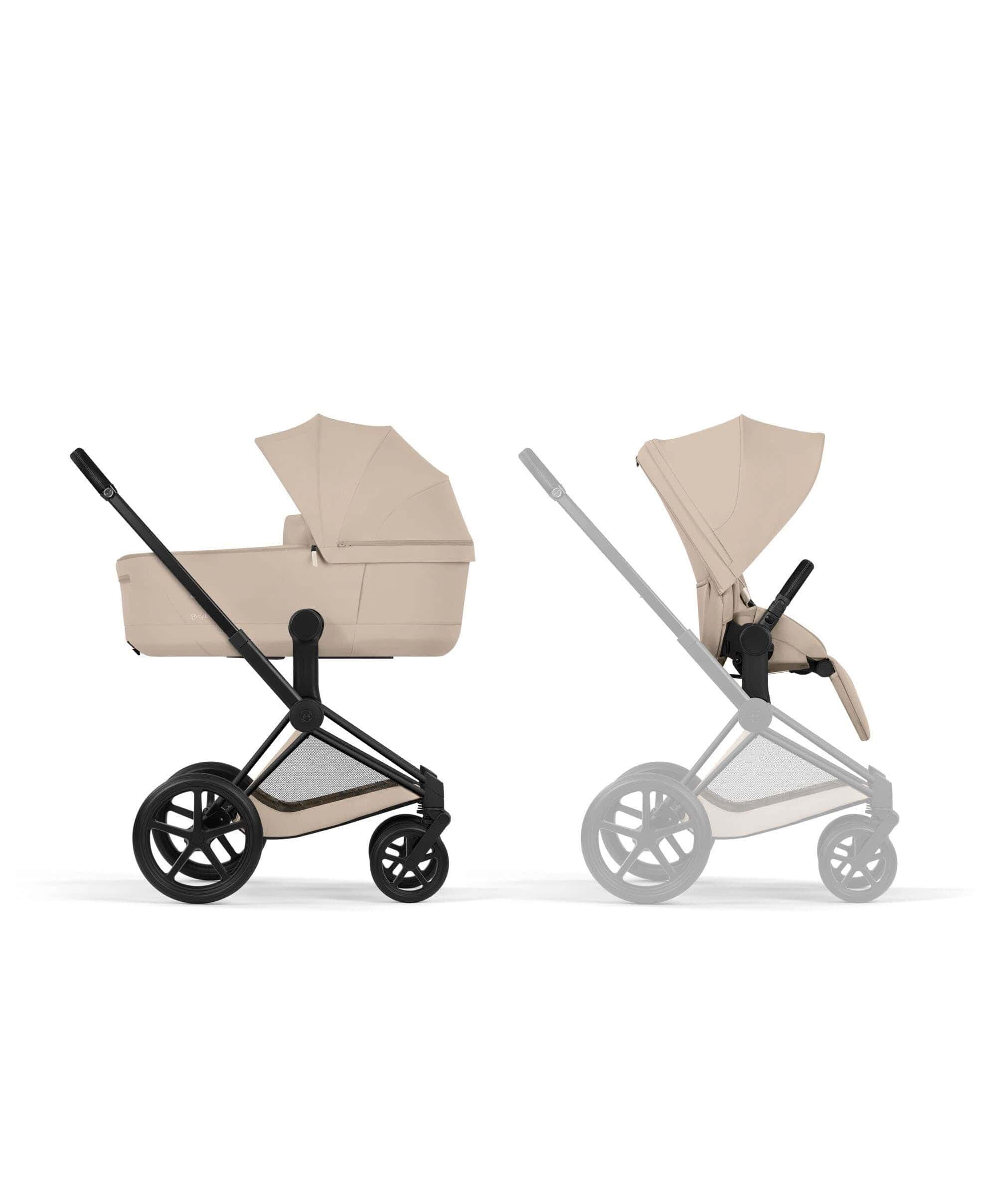Cybex Priam Pushchair & Carry Cot Bundle With Cybex Cloud T Plus Car Seat & Base - Cozy Beige - Image 9