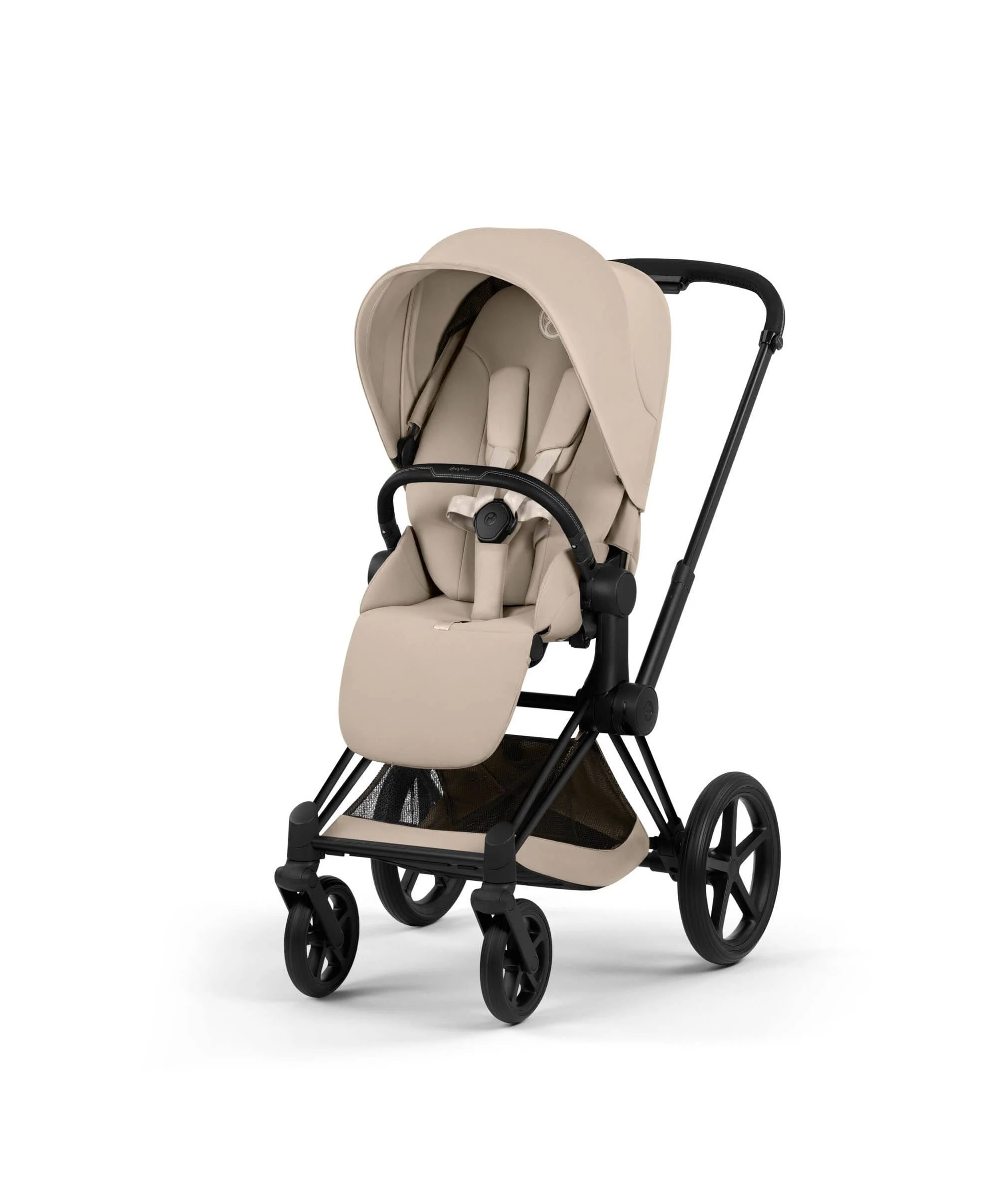 Cybex Priam Ultimate Pushchair Bundle With Cybex Cloud T Plus - Black/Cozy Beige - Image 2