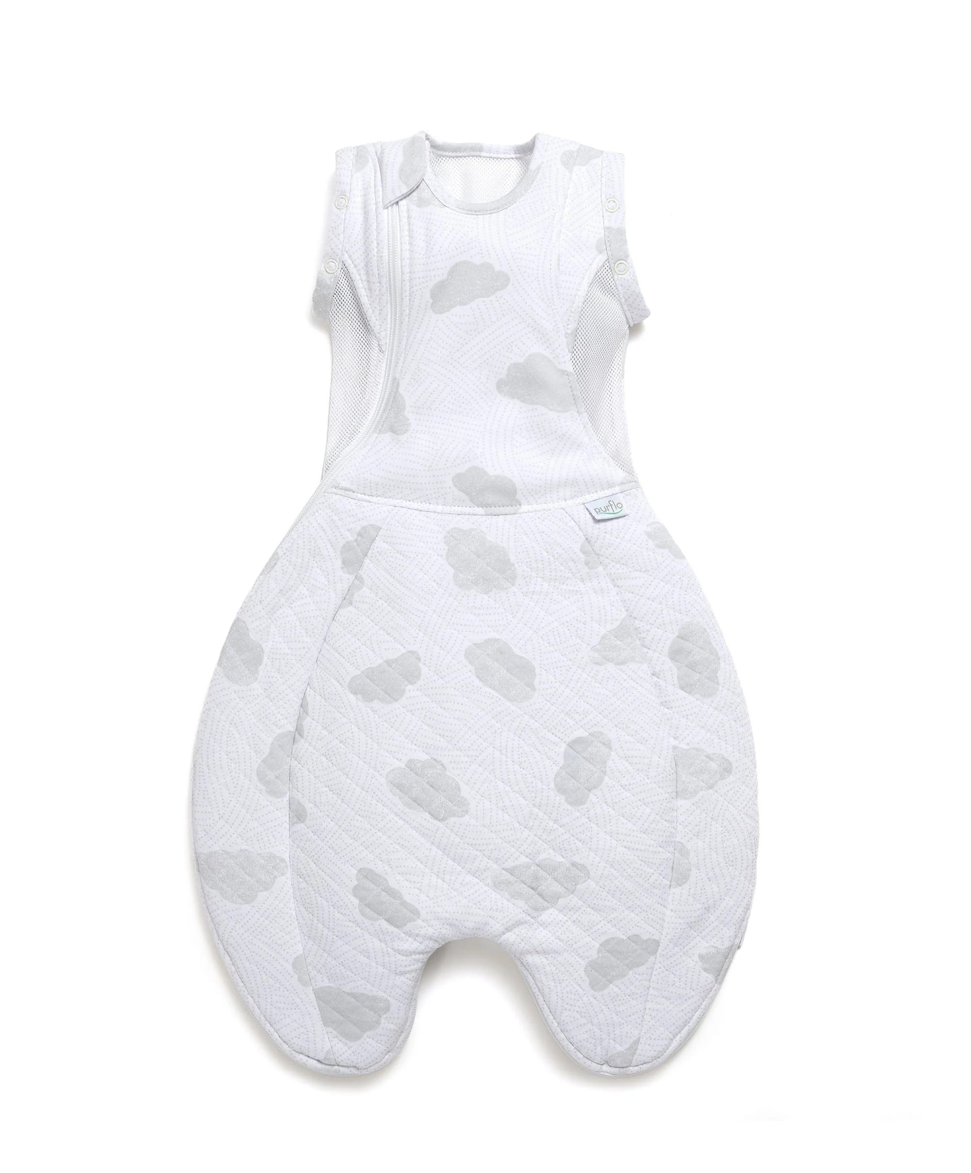 Purflo Swaddle to Sleep Bag 0-4 Months (2.5 Tog) - Cotton Clouds