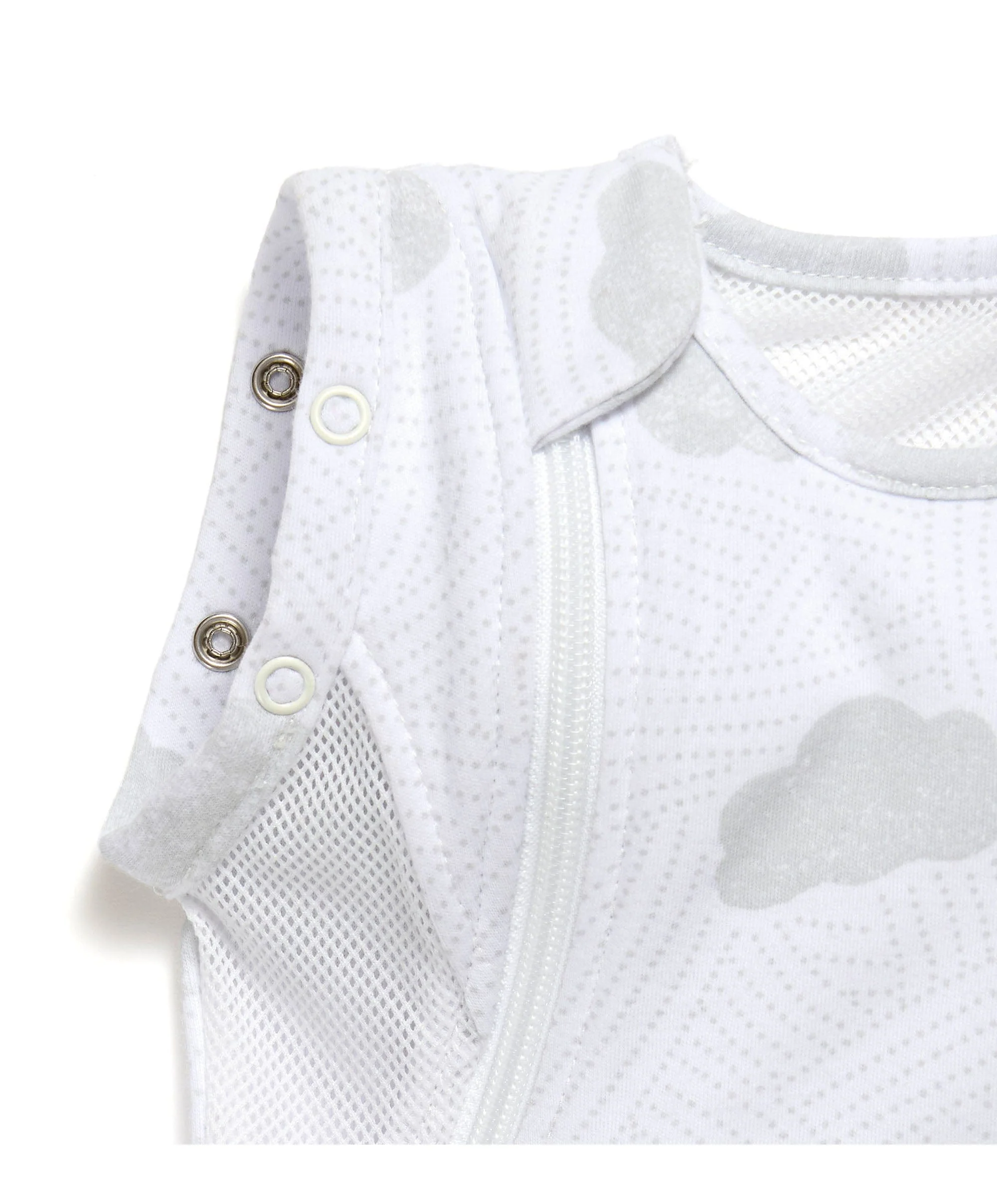 Purflo Swaddle to Sleep Bag 0-4 Months (2.5 Tog) - Cotton Clouds - Image 9
