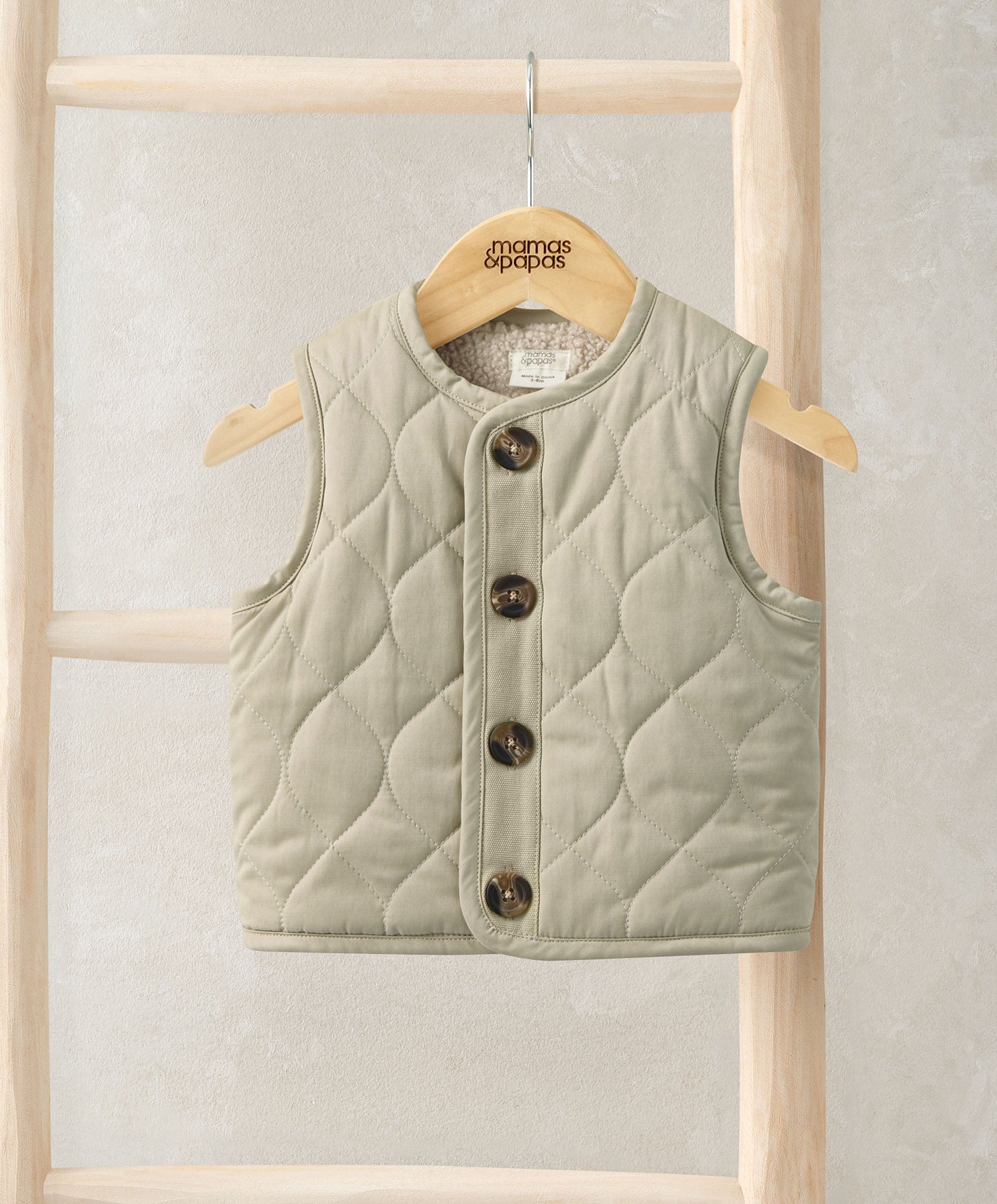 Quilted Gilet - Beige