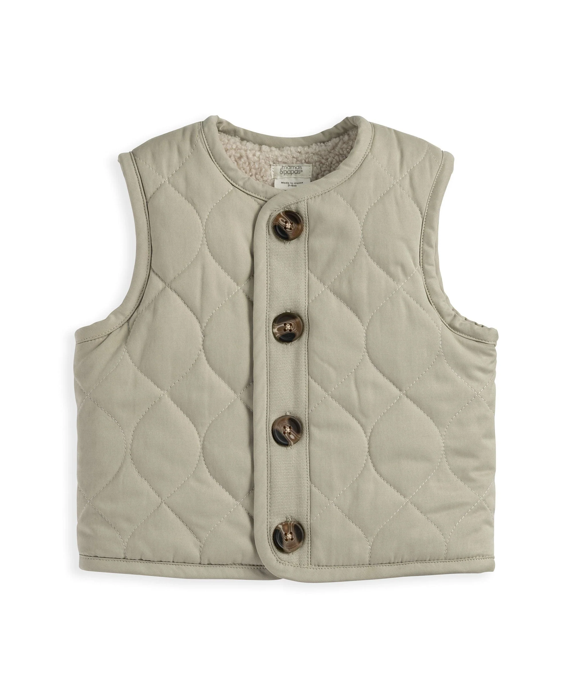 Quilted Gilet - Beige - Image 5