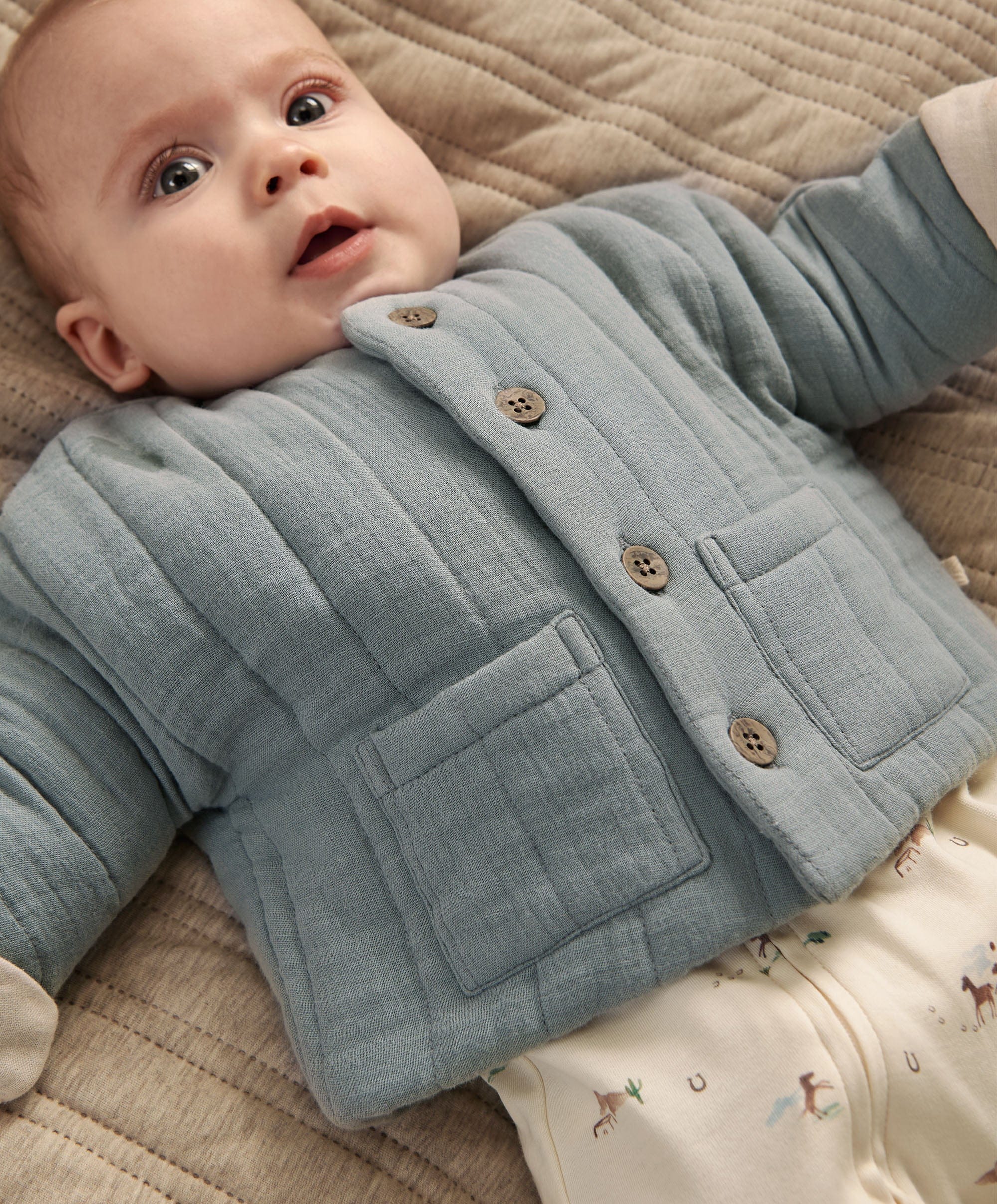Blue Quilted Jacket - Image 2