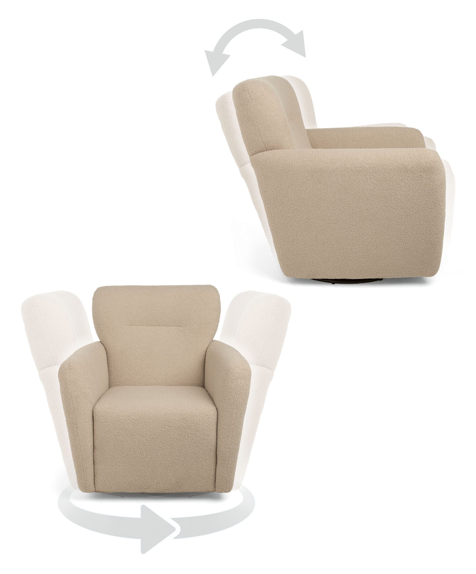 Settle Swivel Nursing Chair - Oatmeal Boucle - Image 5