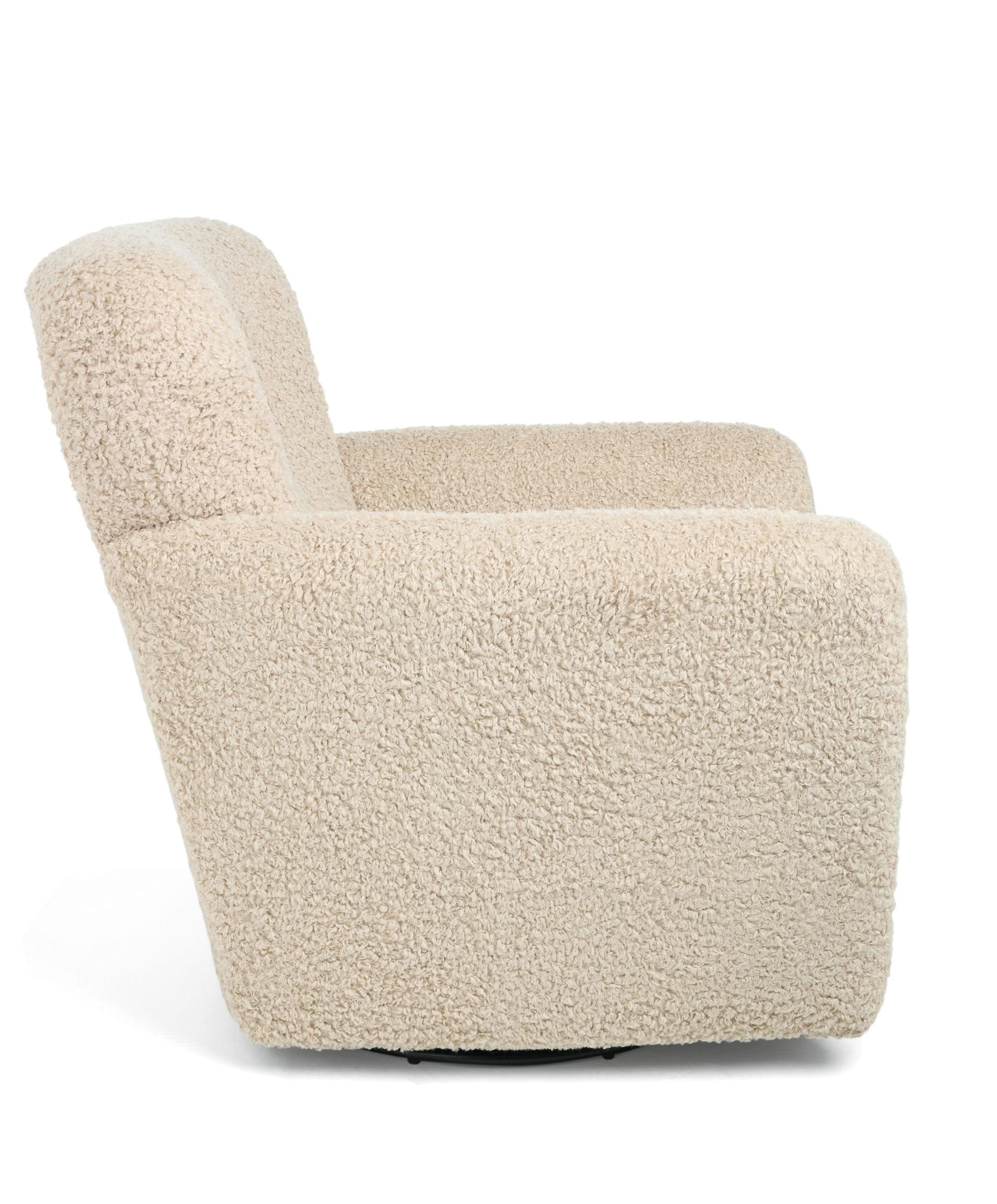 Settle Swivel Nursing Chair & Stool - Biscuit Teddy - Image 4