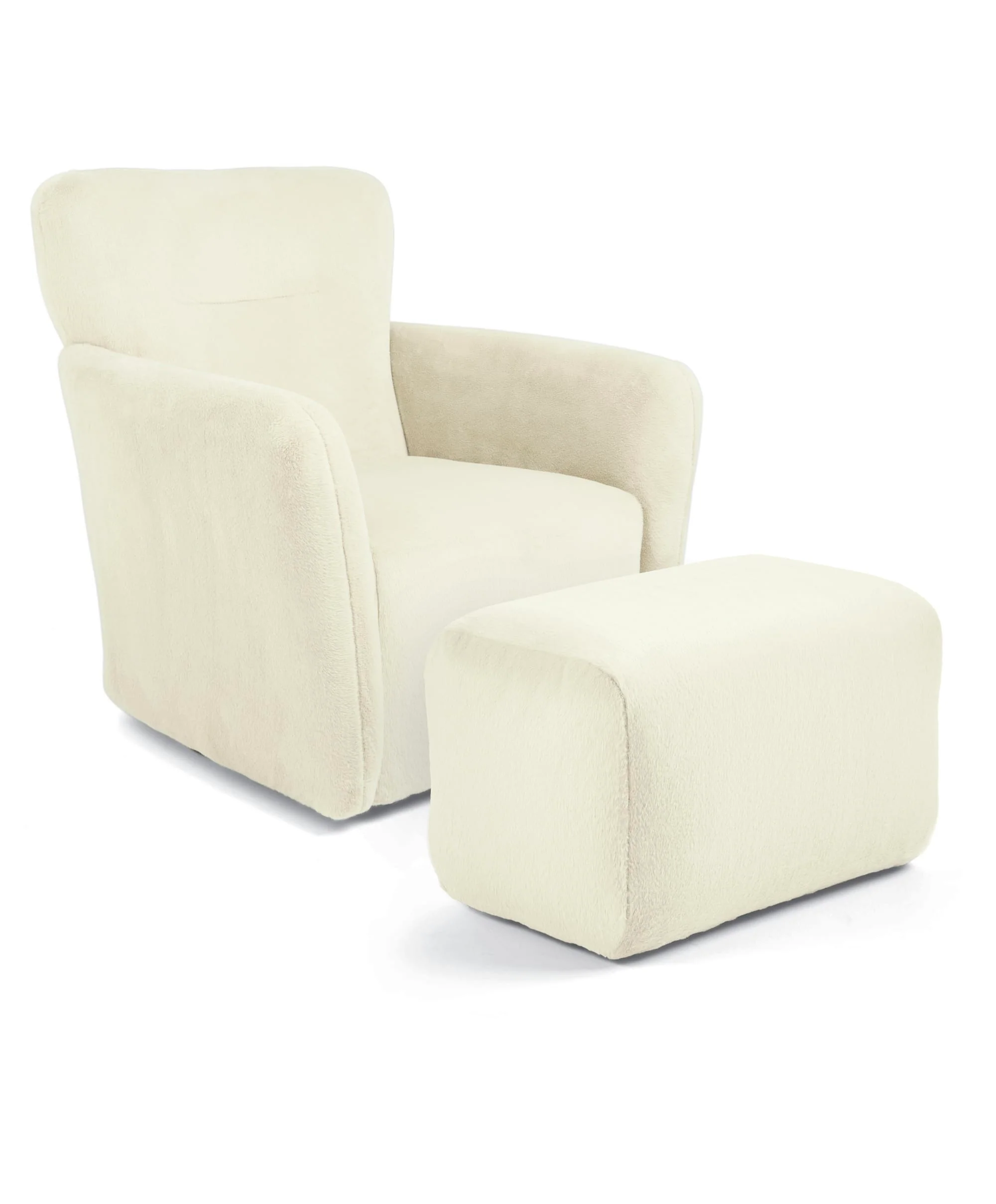 Settle Nursing Chair & Stool - Feather Sherpa