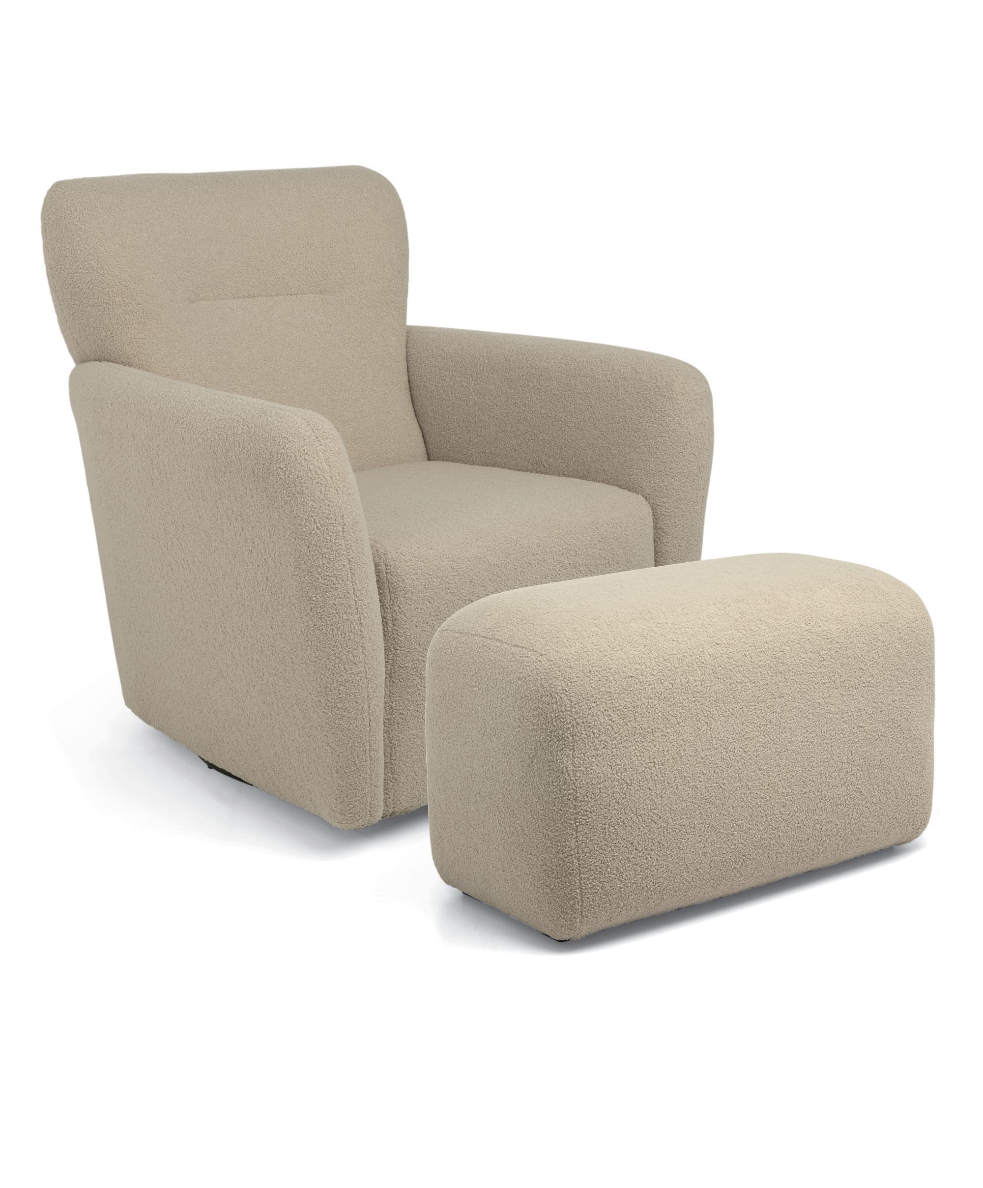 Settle Swivel Nursing Chair  & Stool - Oatmeal Boucle