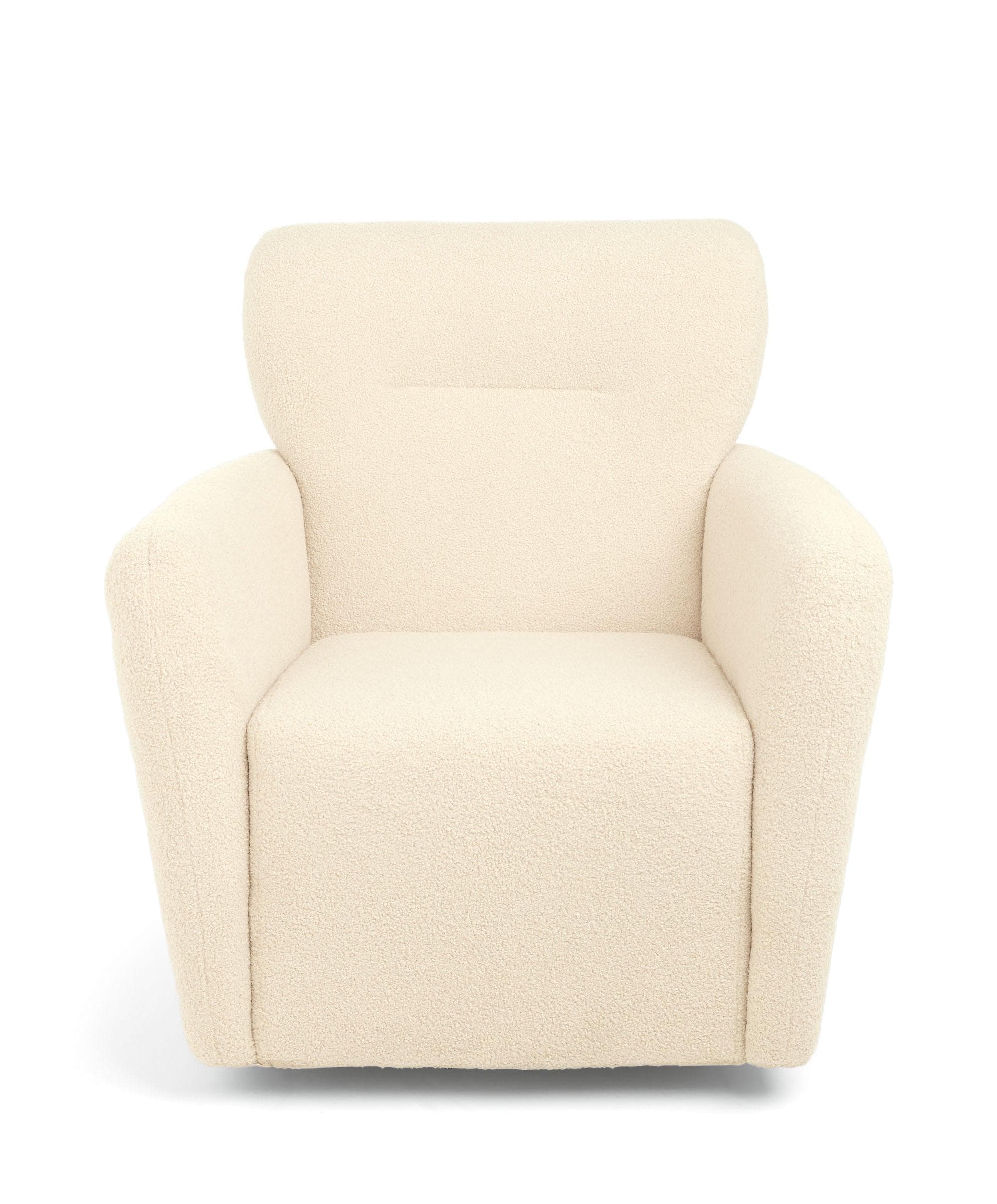 Settle Swivel Nursing Chair & Stool - Off White Boucle - Image 4