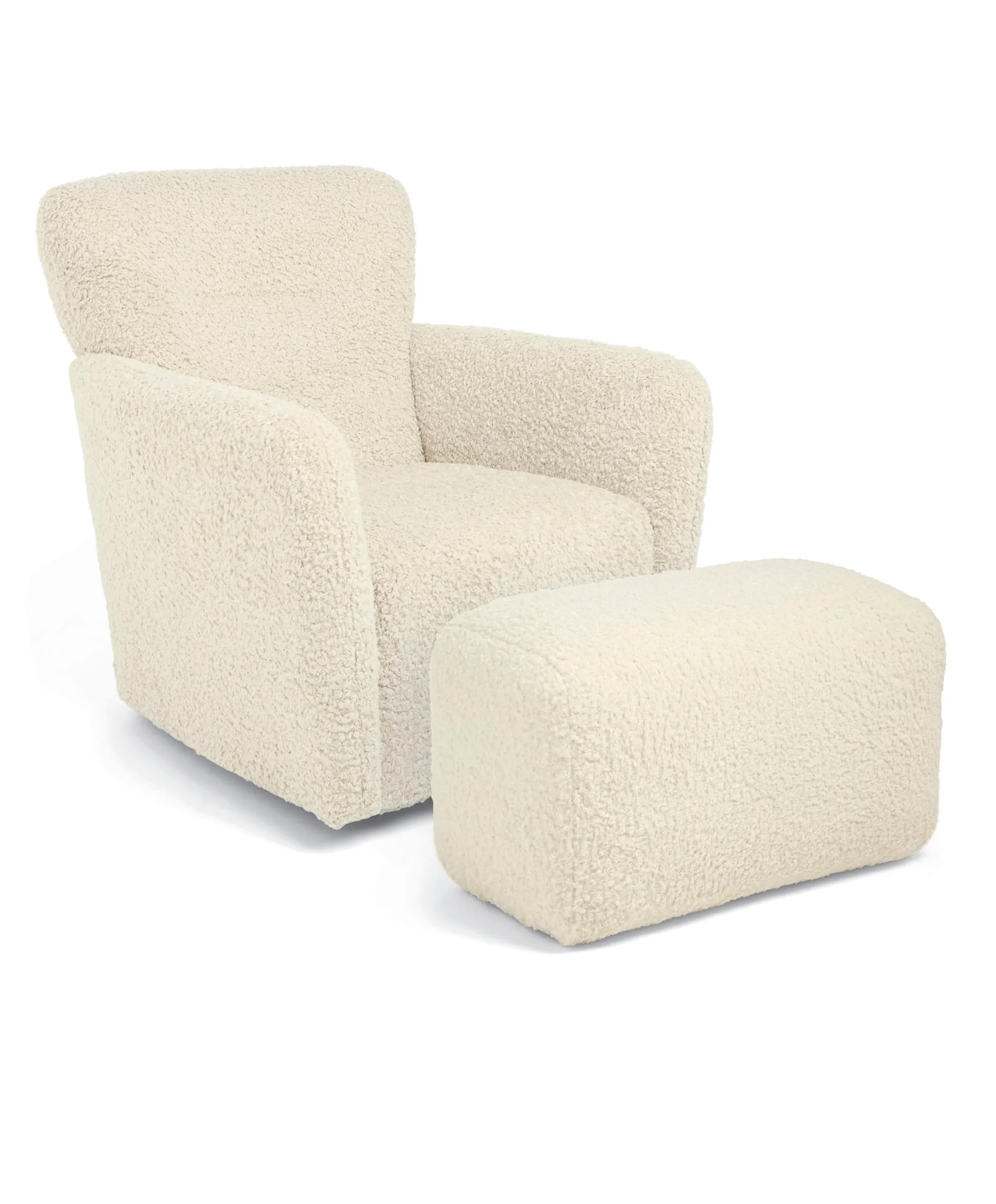 Settle Nursing Chair & Stool - Snow Teddy